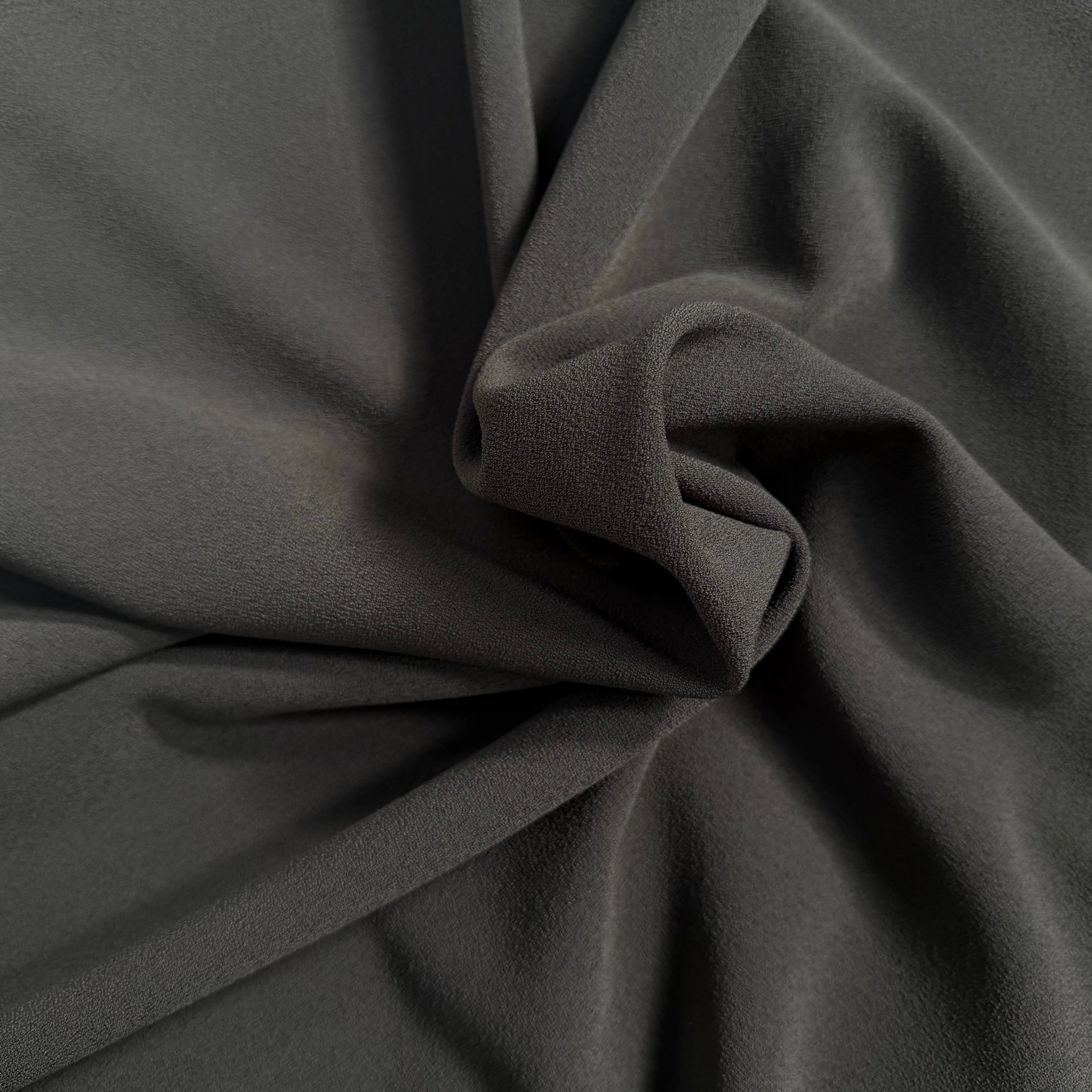 CREPE LOURD MOUSSE POLYVISOSE STRETCH KAKI GRIS SUBLIME - My Little Coupon