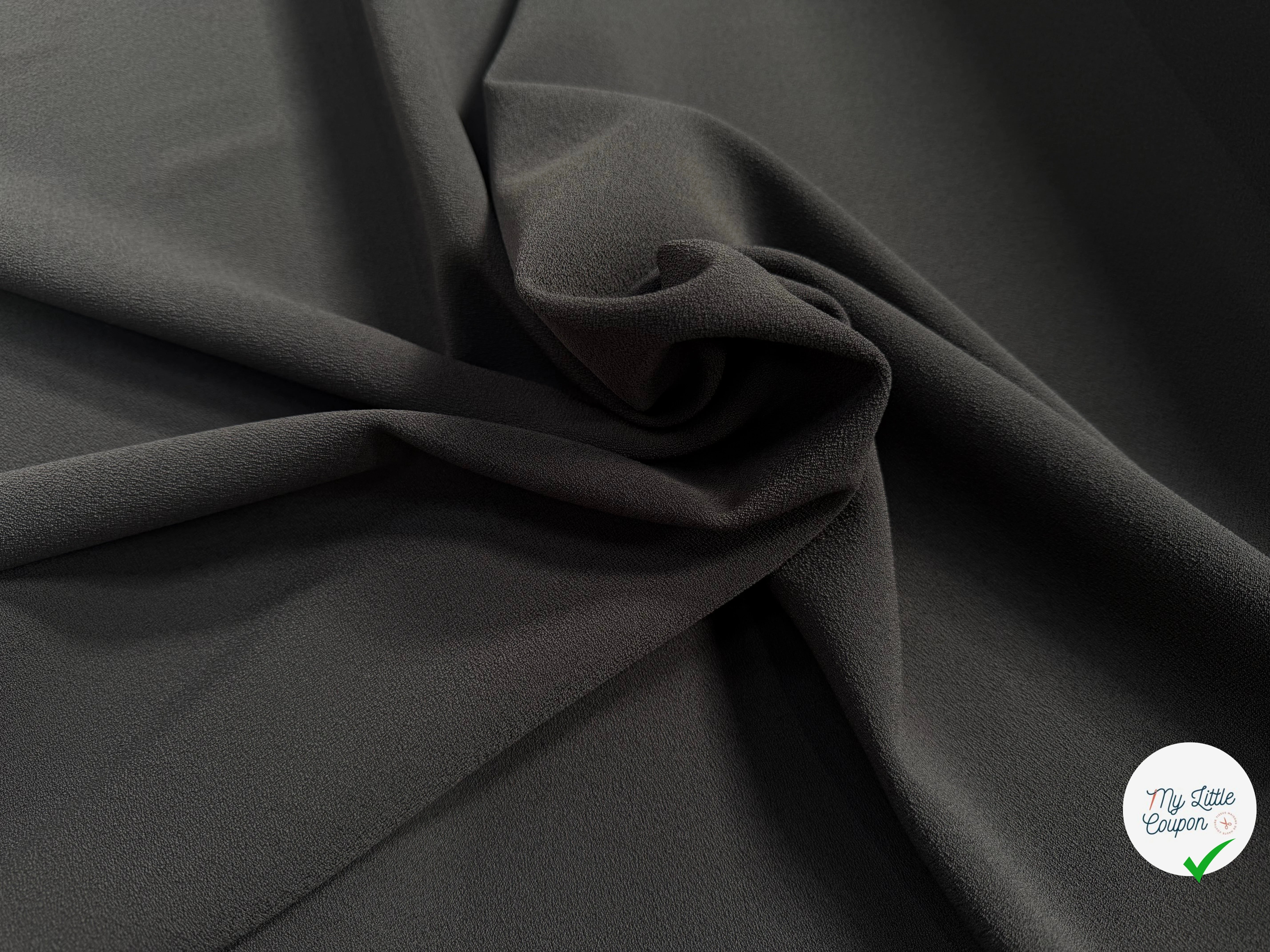CREPE LOURD MOUSSE POLYVISOSE STRETCH KAKI GRIS SUBLIME - My Little Coupon