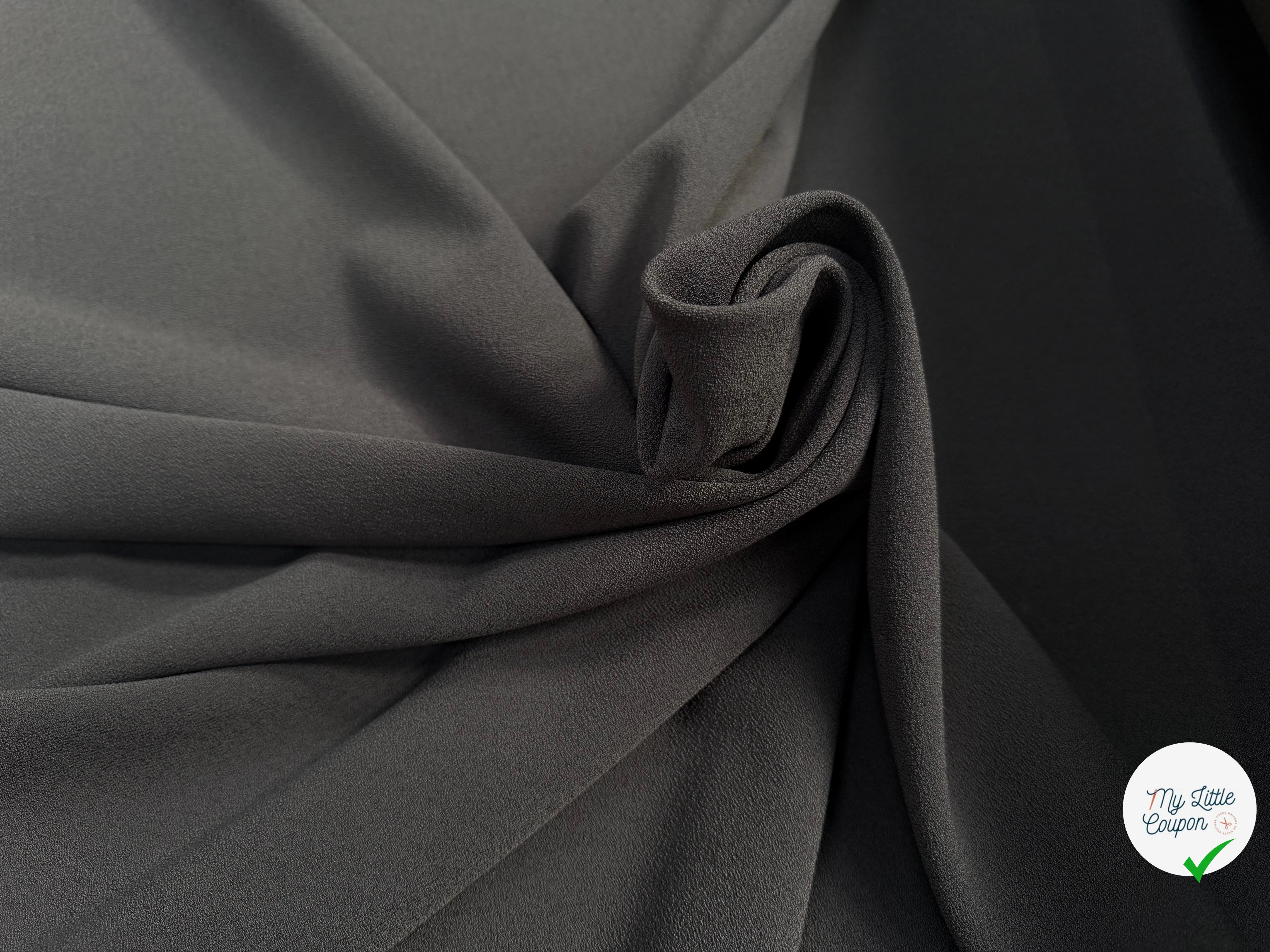 CREPE LOURD MOUSSE POLYVISOSE STRETCH KAKI GRIS SUBLIME - My Little Coupon