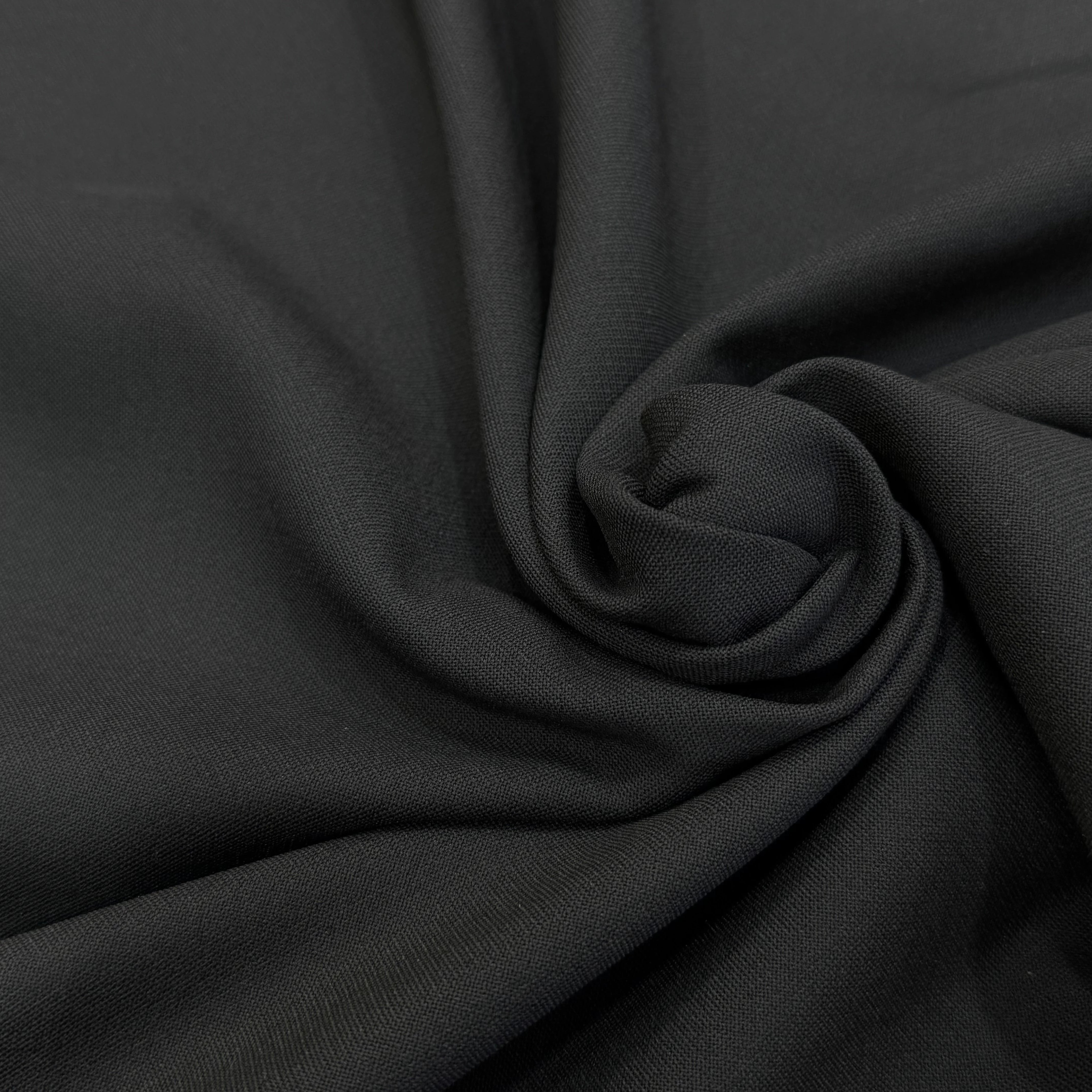 CREPE LOURD POLYVISCOSE BEAU TOMBÉ NOIR STRETCH - My Little Coupon