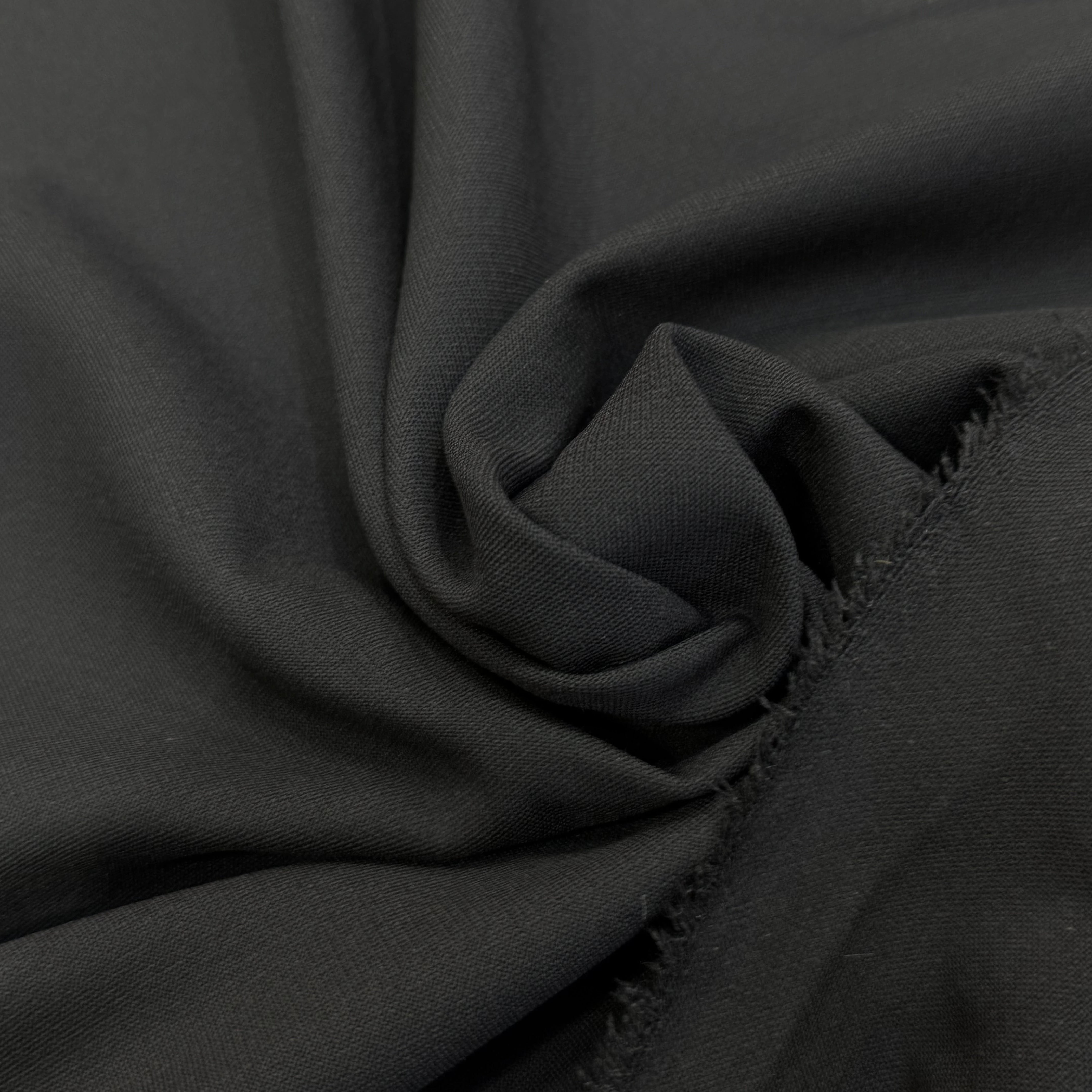 CREPE LOURD POLYVISCOSE BEAU TOMBÉ NOIR STRETCH - My Little Coupon