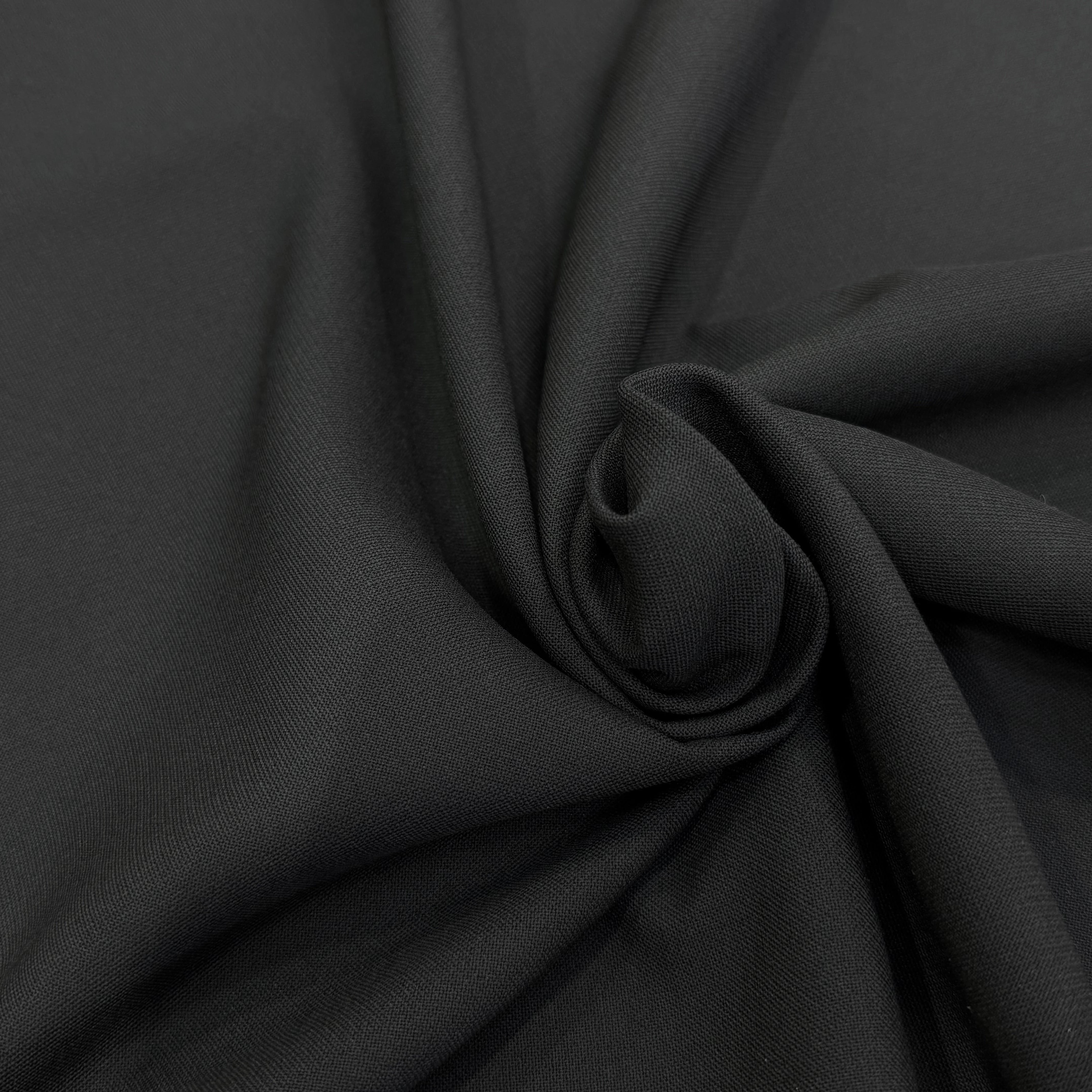 CREPE LOURD POLYVISCOSE BEAU TOMBÉ NOIR STRETCH - My Little Coupon