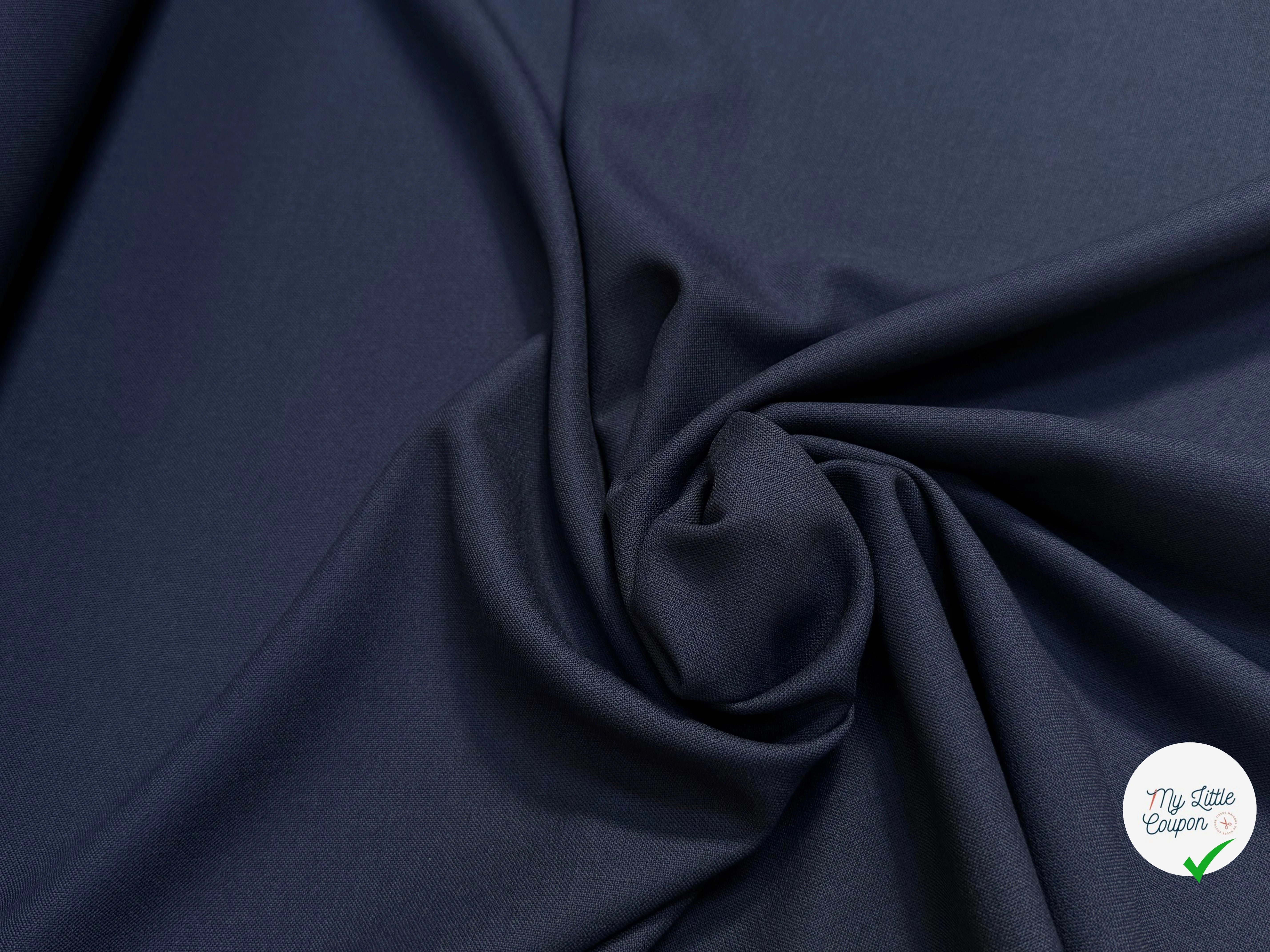 CREPE LOURD POLYVISCOSE JAPAN STRETCH NAVY 29% VISCOSE - My Little Coupon