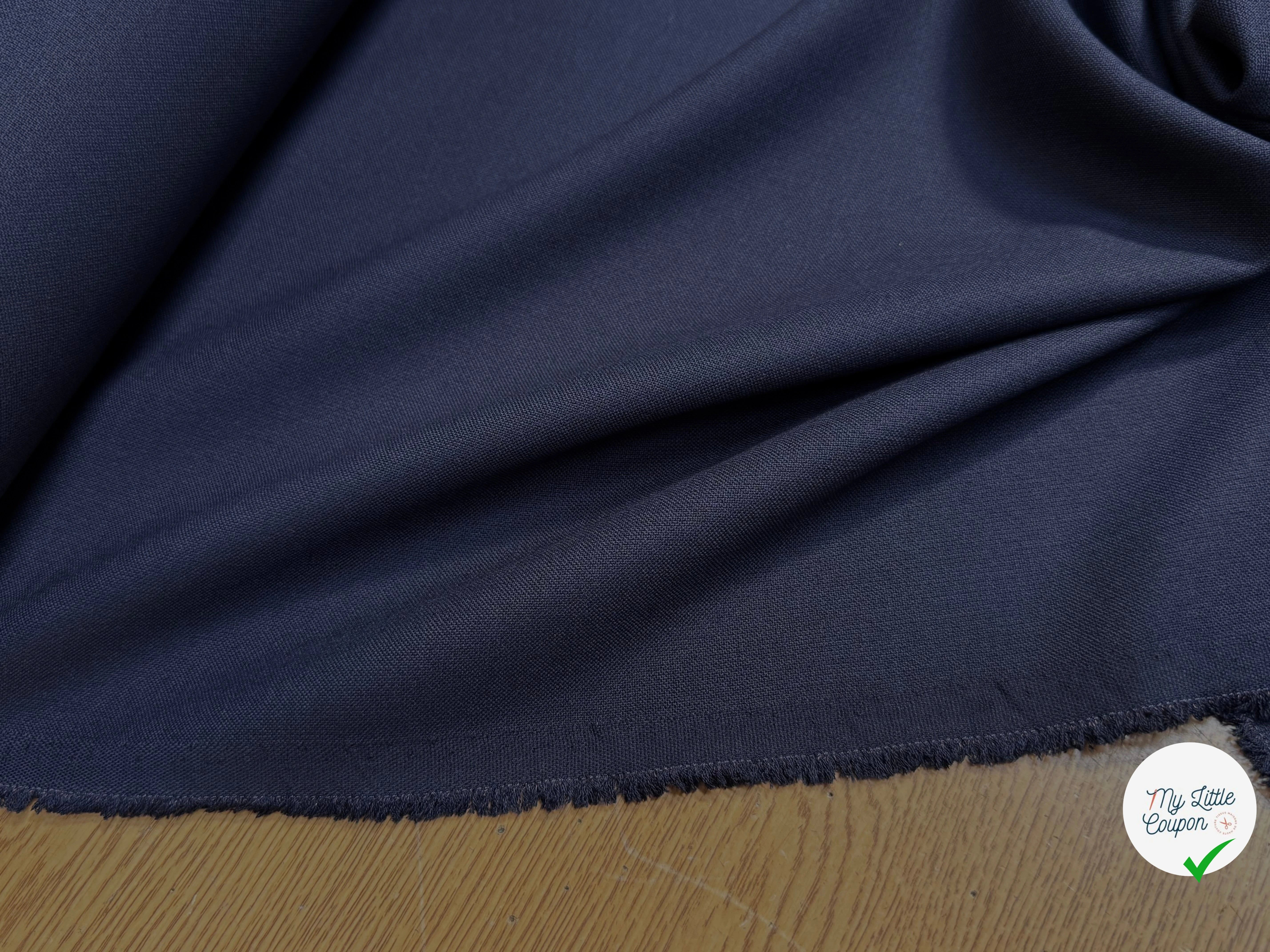 CREPE LOURD POLYVISCOSE JAPAN STRETCH NAVY 29% VISCOSE - My Little Coupon