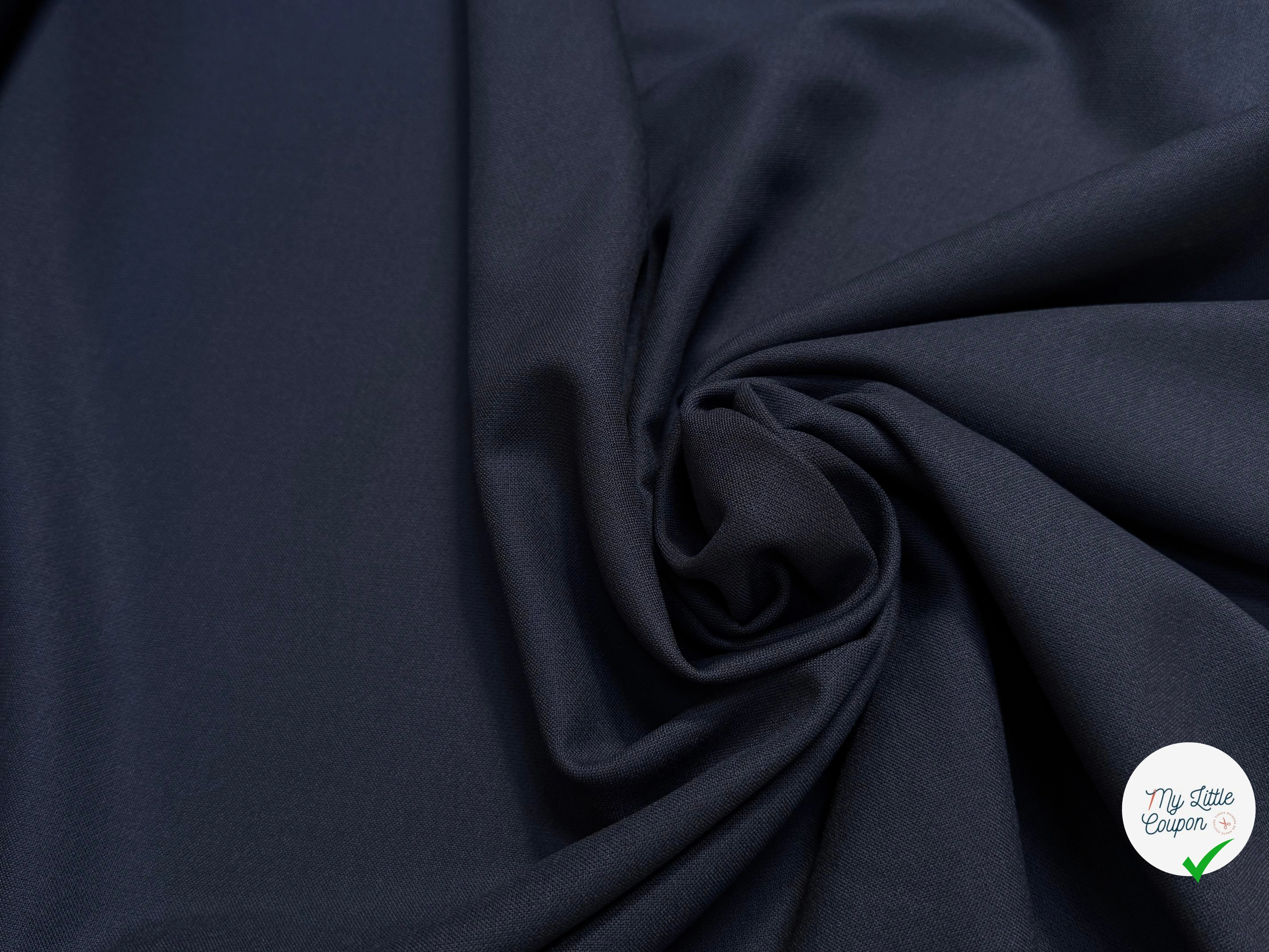 CREPE LOURD POLYVISCOSE JAPAN STRETCH NAVY 29% VISCOSE - My Little Coupon