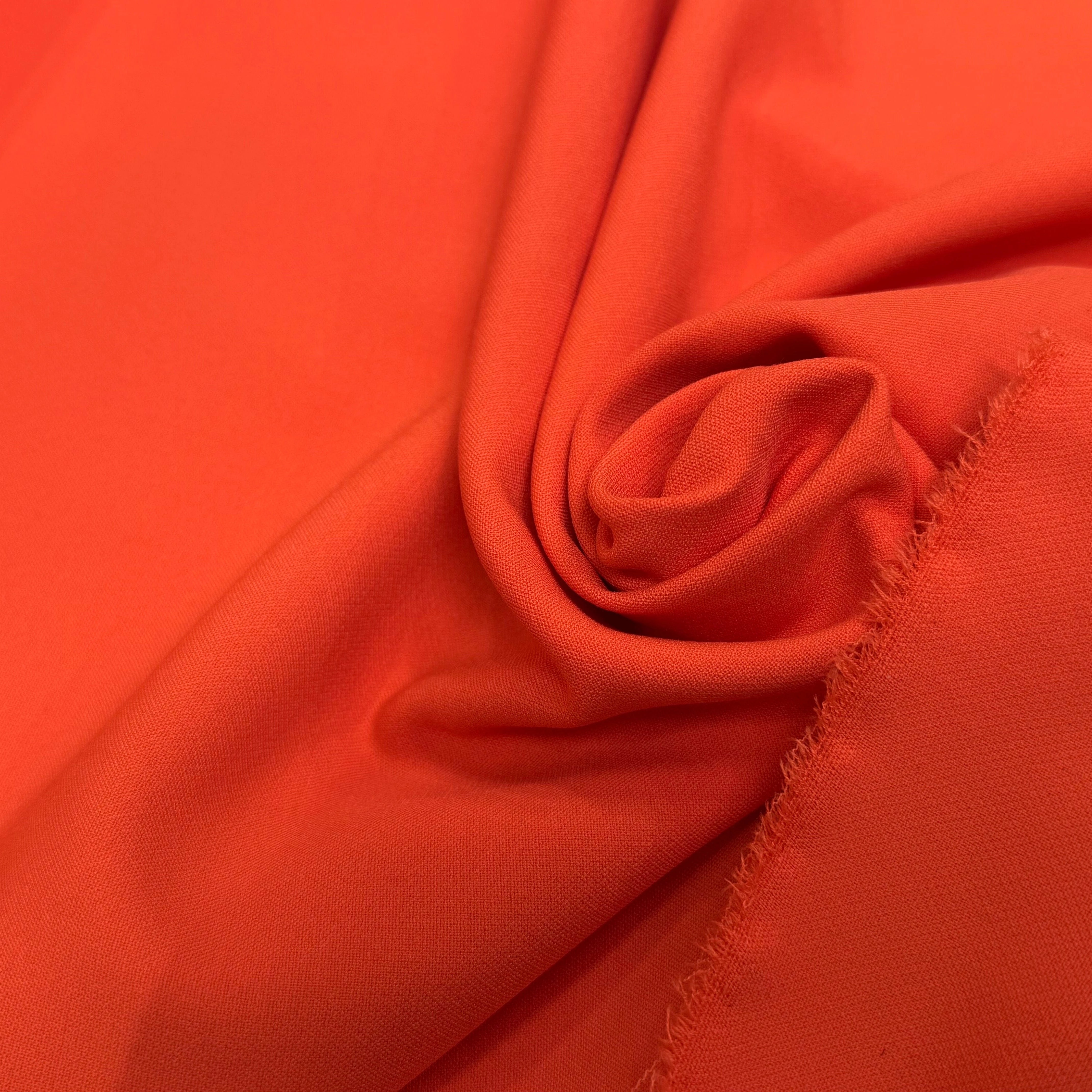 CREPE LOURD POLYVISCOSE ORANGE TRÈS BELLE TENUE - My Little Coupon