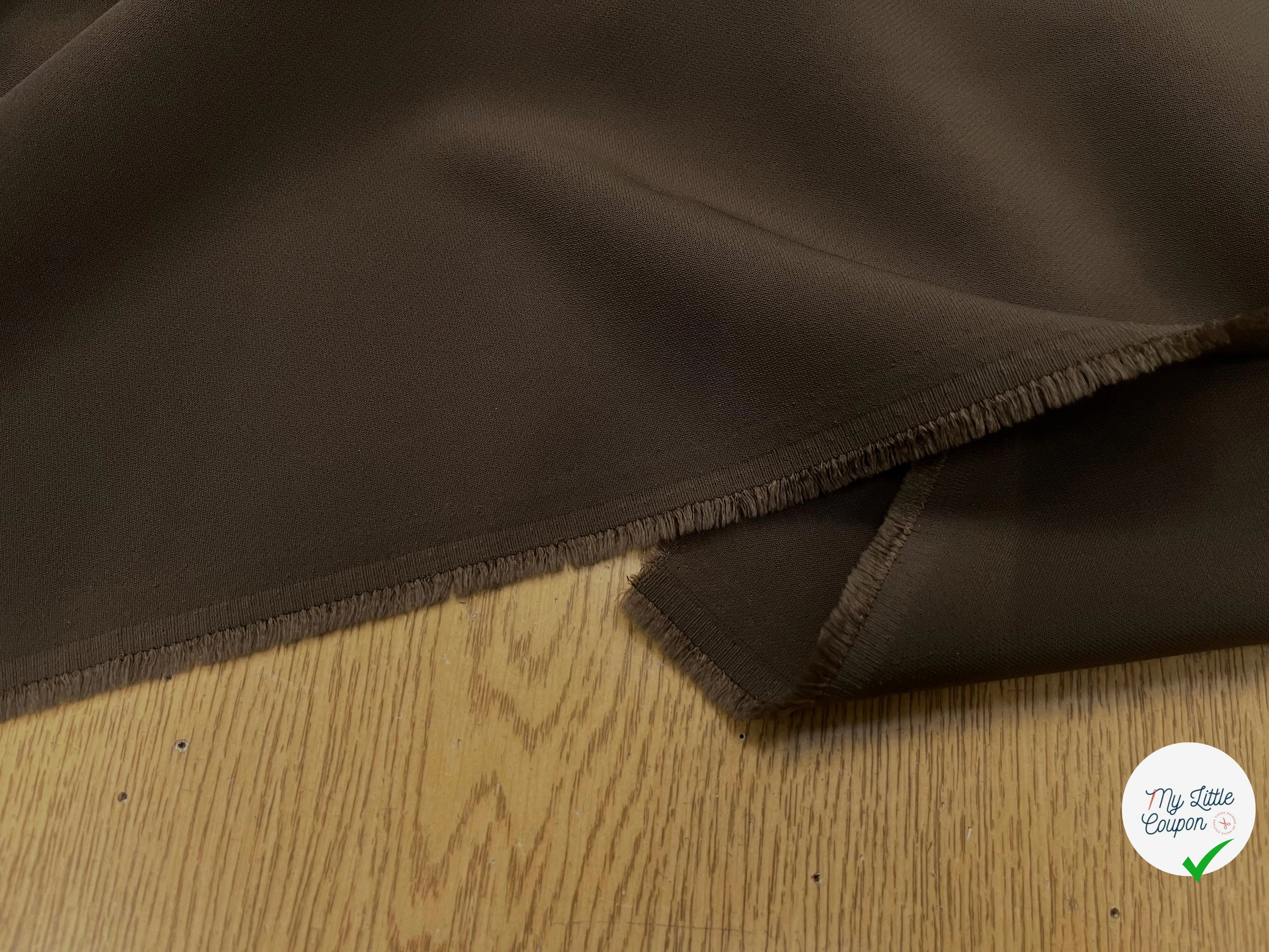 CREPE LOURD STRETCH MARRON FONCÉ 145CM - My Little Coupon