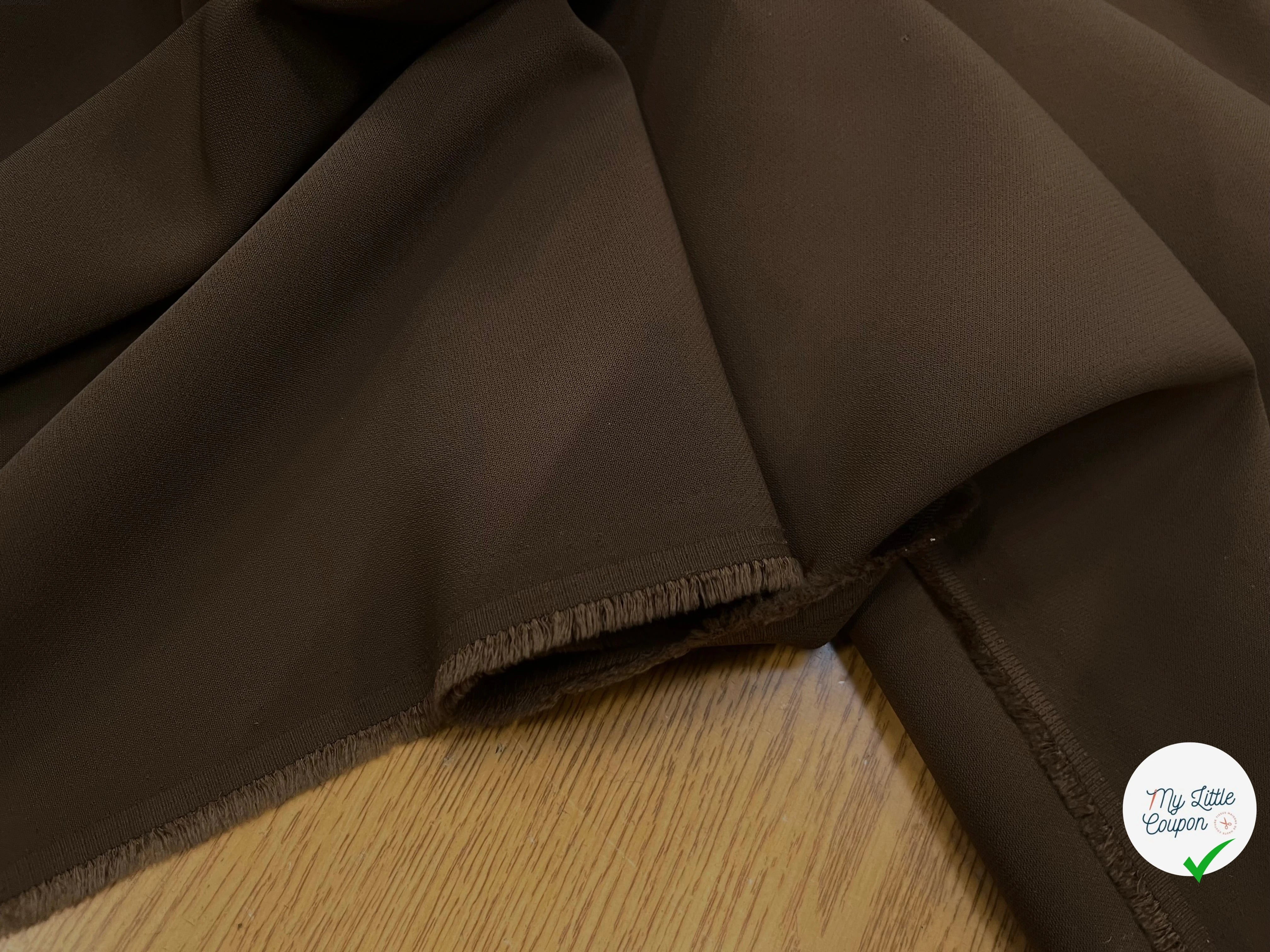 CREPE LOURD STRETCH MARRON FONCÉ 145CM - My Little Coupon