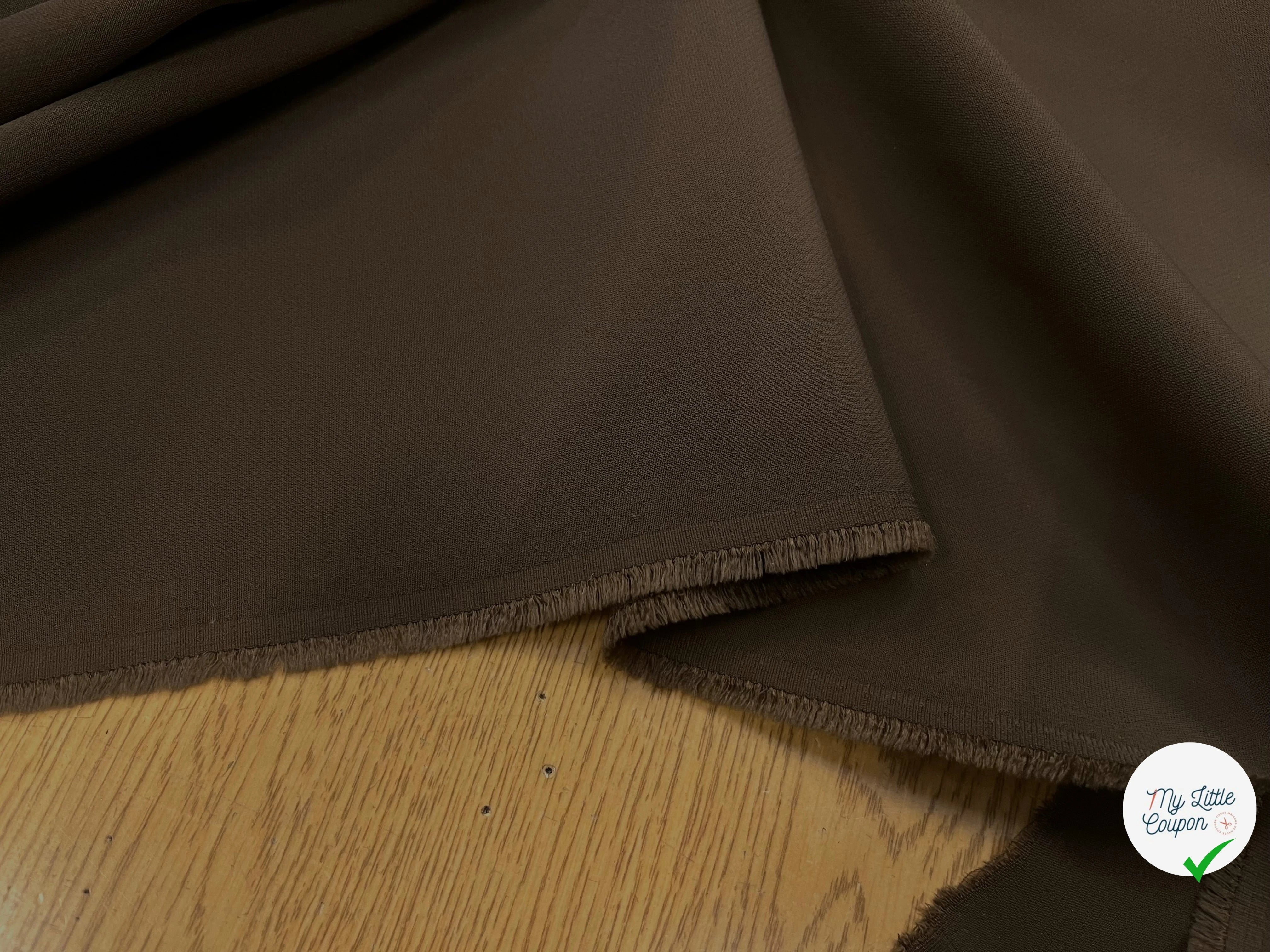 CREPE LOURD STRETCH MARRON FONCÉ 145CM - My Little Coupon