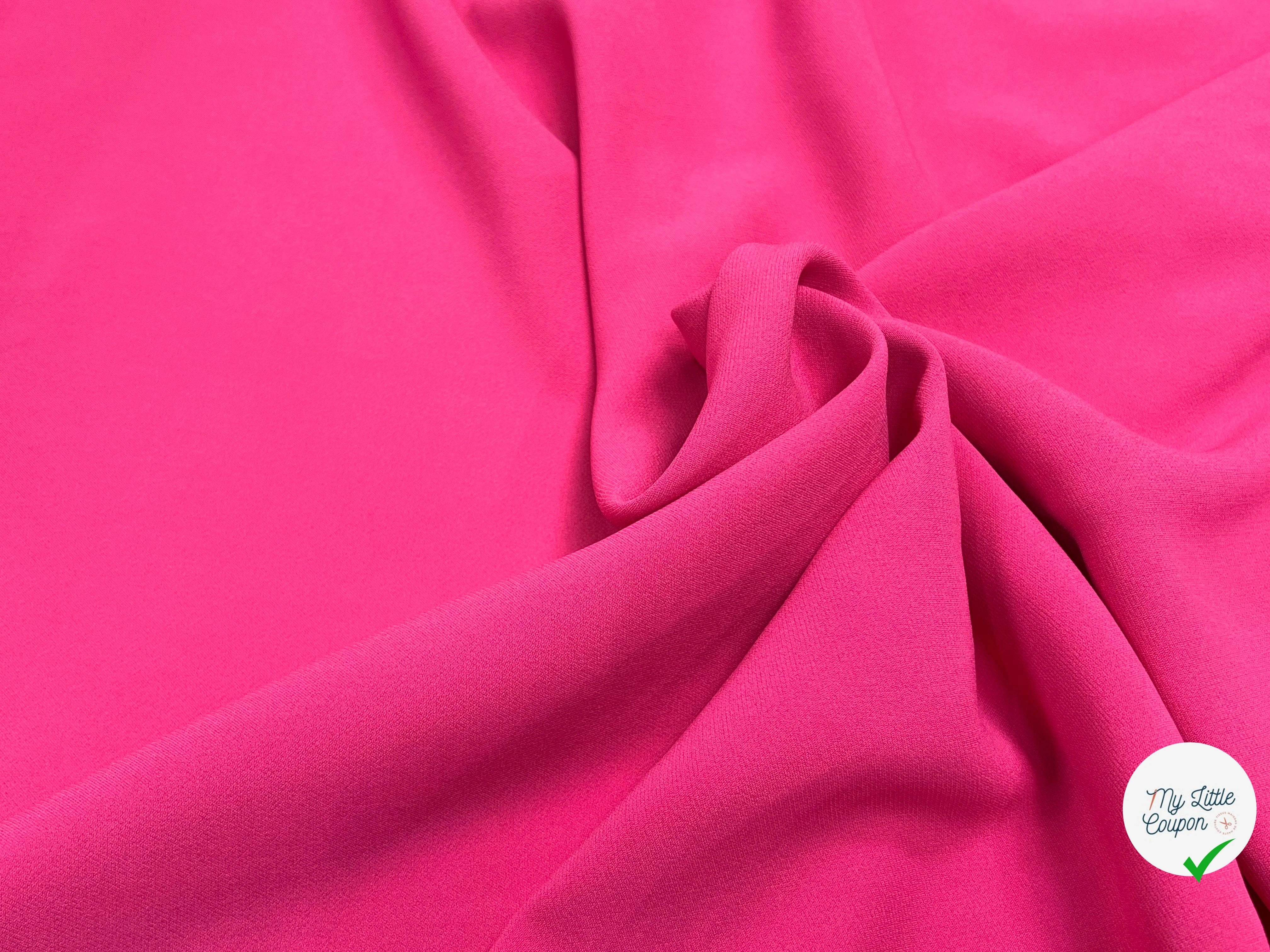 CREPE LOURD STRETCH ROSE FUSCHIA 30% VISCOSE - My Little Coupon