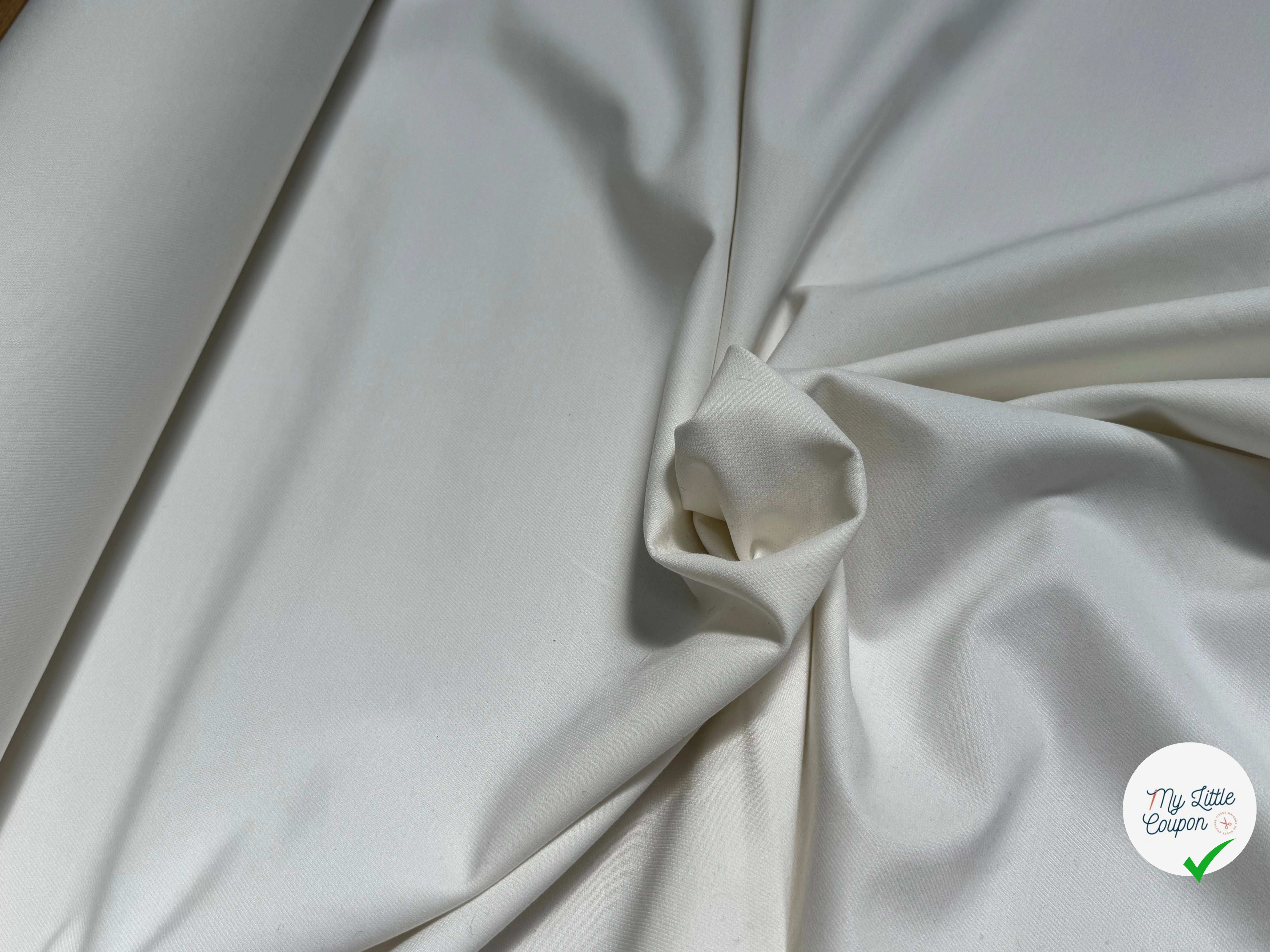 CREPE LOURD ULTRA STRETCH BEAU TOUCHER BLANC 18% VISCOSE - My Little Coupon