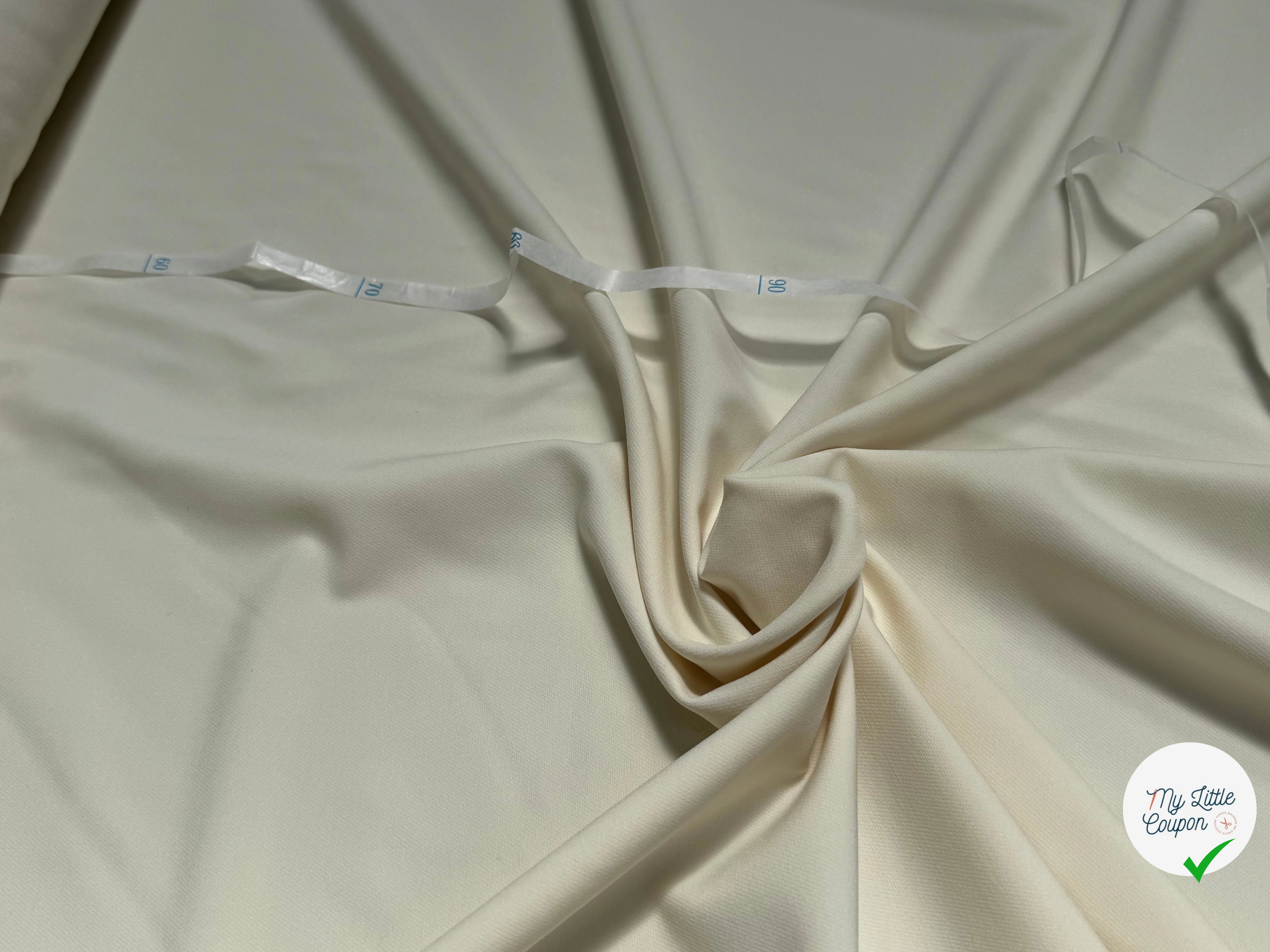 CREPE LOURD ULTRA STRETCH BEAU TOUCHER ÉCRU 18% VISCOSE - My Little Coupon