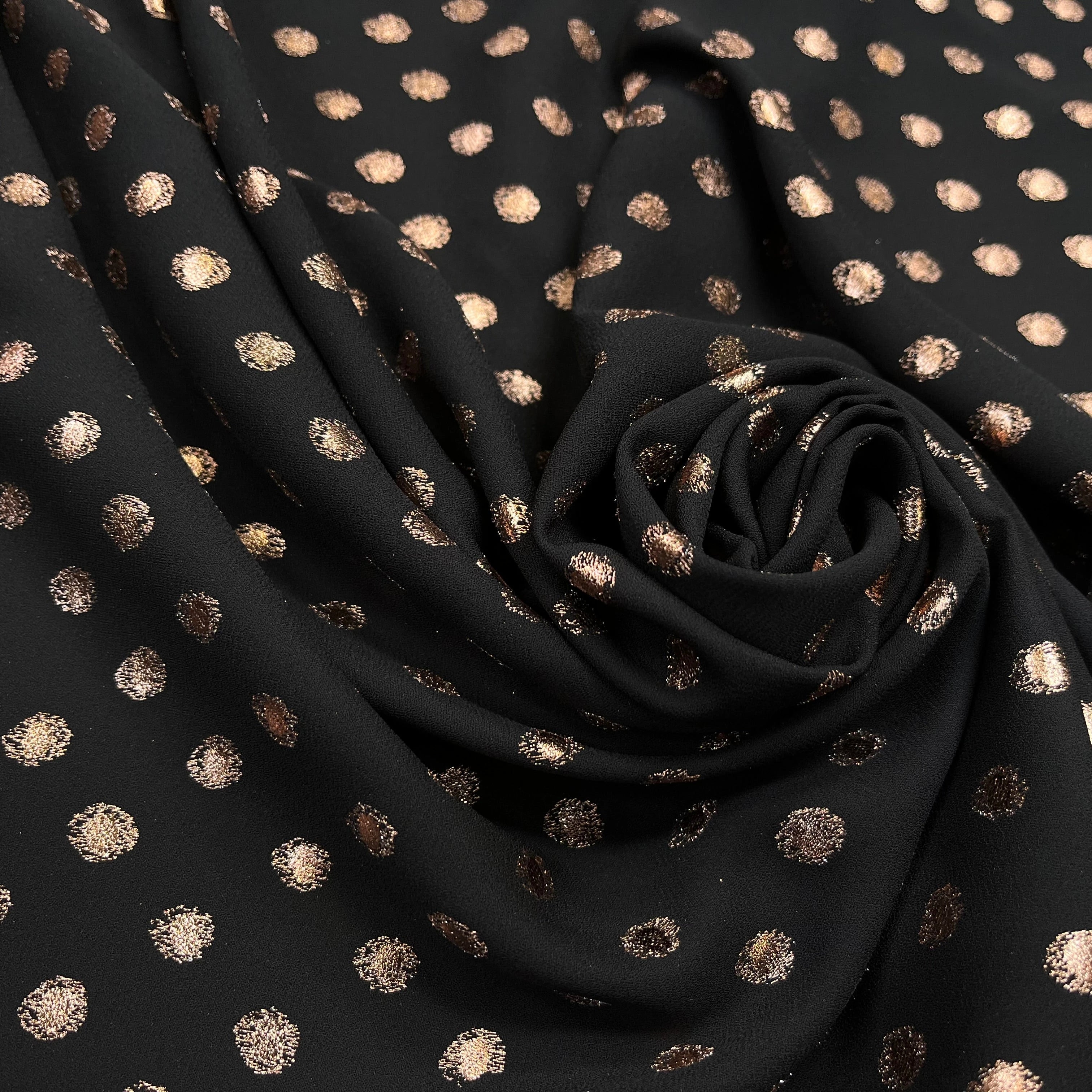 CREPE LUREX NOIR POIS ARGENTÉ - My Little Coupon
