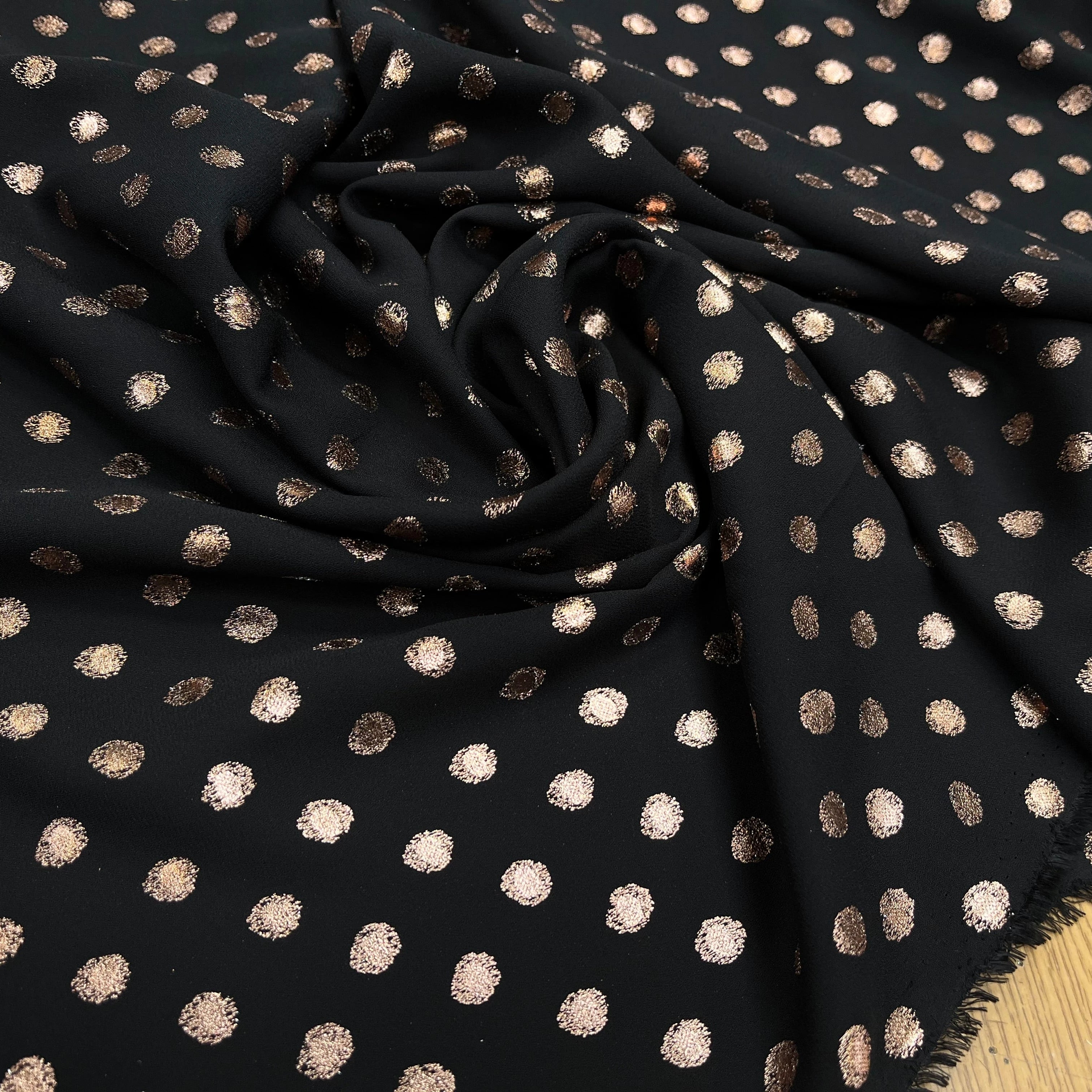 CREPE LUREX NOIR POIS ARGENTÉ - My Little Coupon