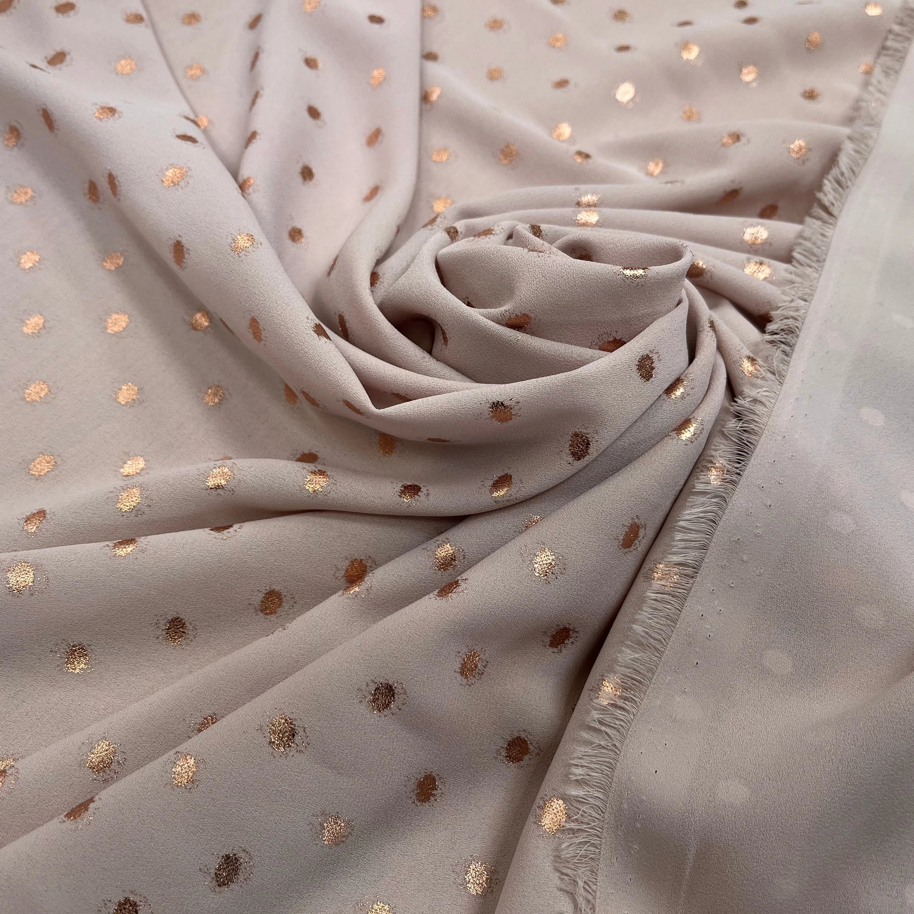 CREPE LUREX ROSE GOLD POIS ARGENTÉ - My Little Coupon