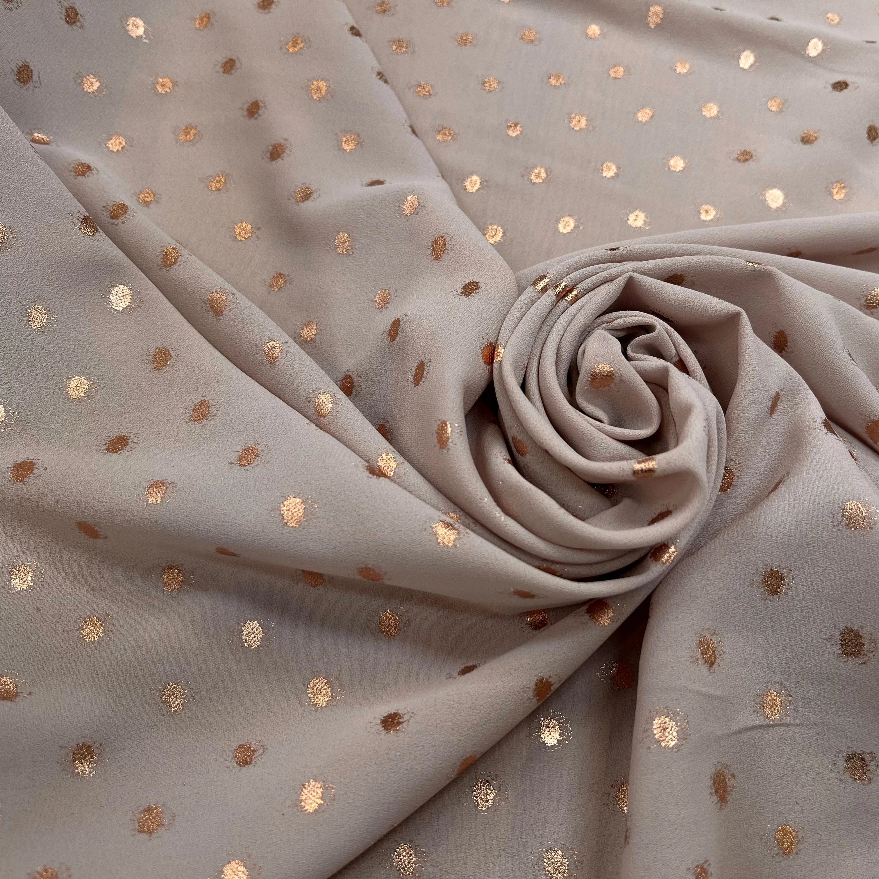 CREPE LUREX ROSE GOLD POIS ARGENTÉ - My Little Coupon