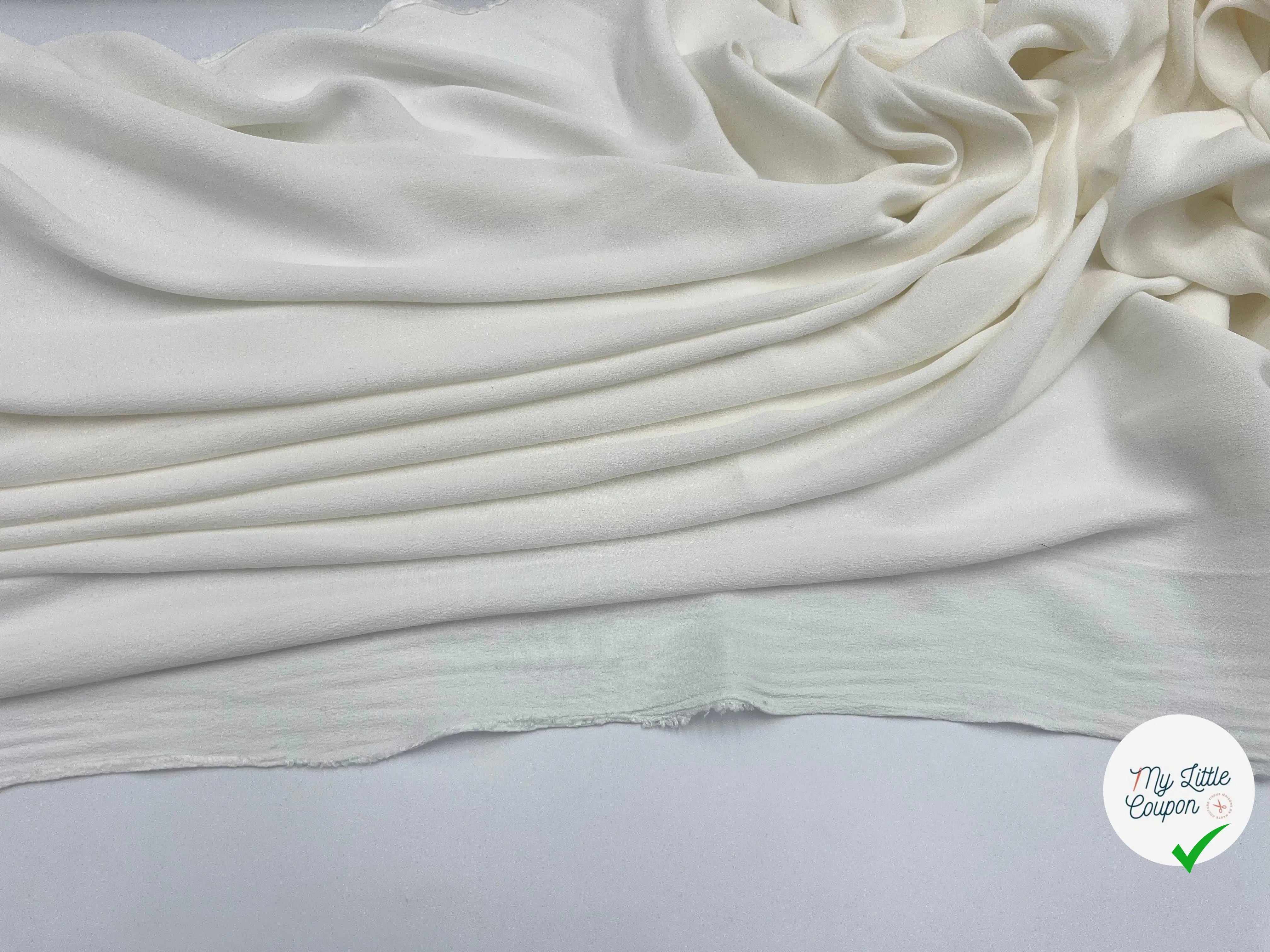 CRÊPE MAROCAIN 100% VISCOSE BLANC CASSÉ - My Little Coupon - tissu - coudre