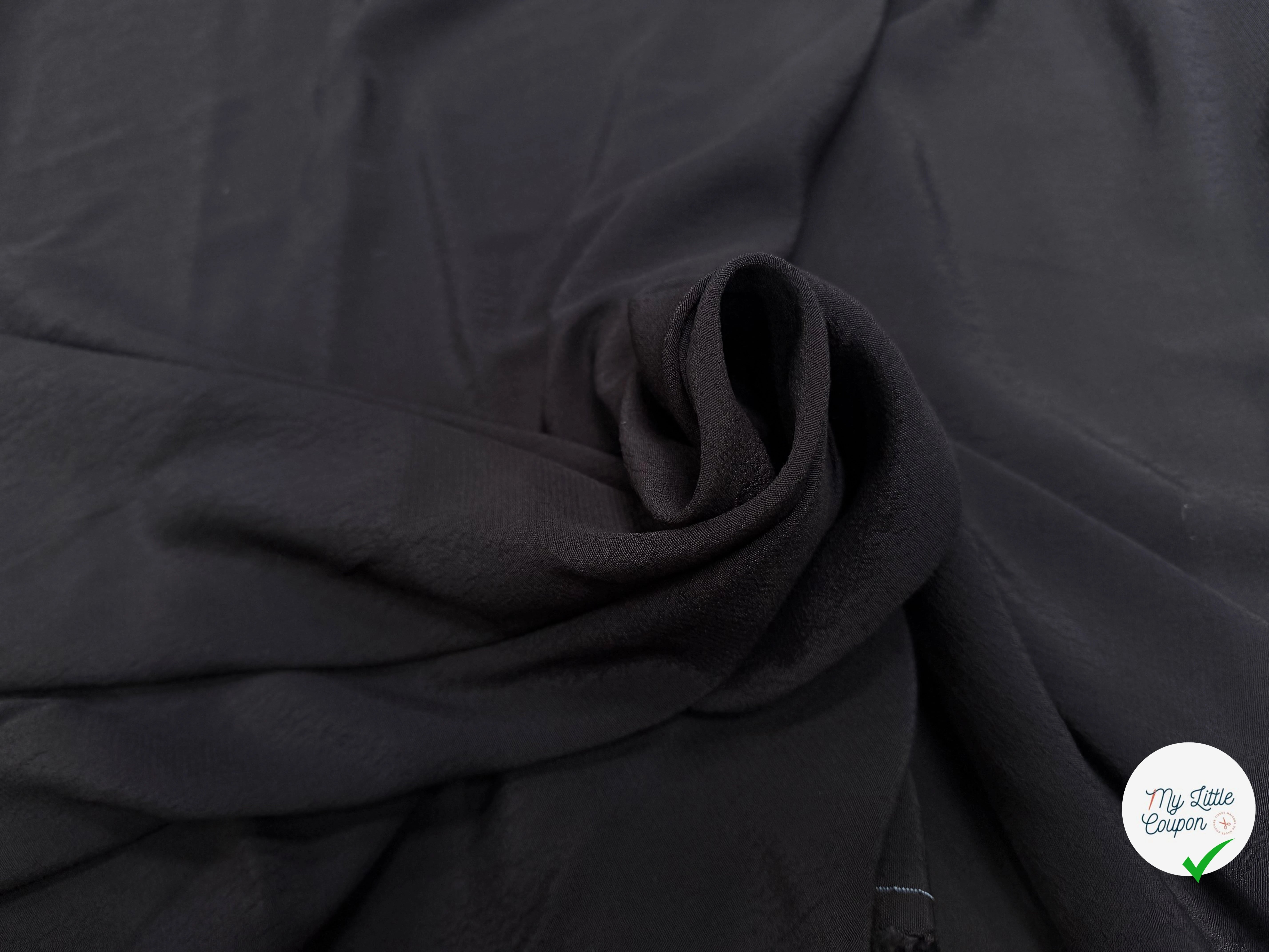 CRÊPE MAROCAIN 100% VISCOSE NOIR - My Little Coupon
