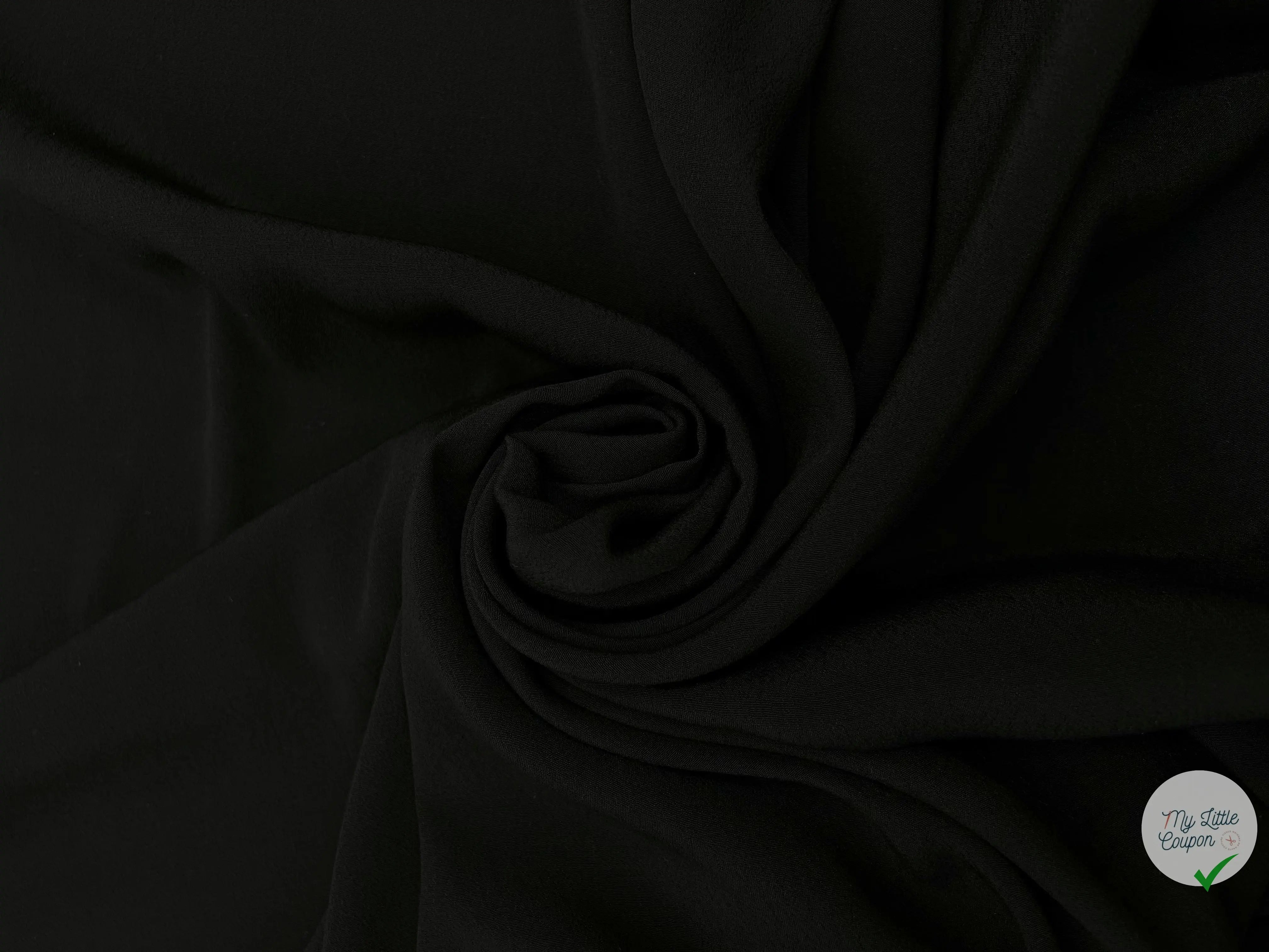 CRÊPE MAROCAIN 100% VISCOSE NOIR - My Little Coupon - tissu - coudre