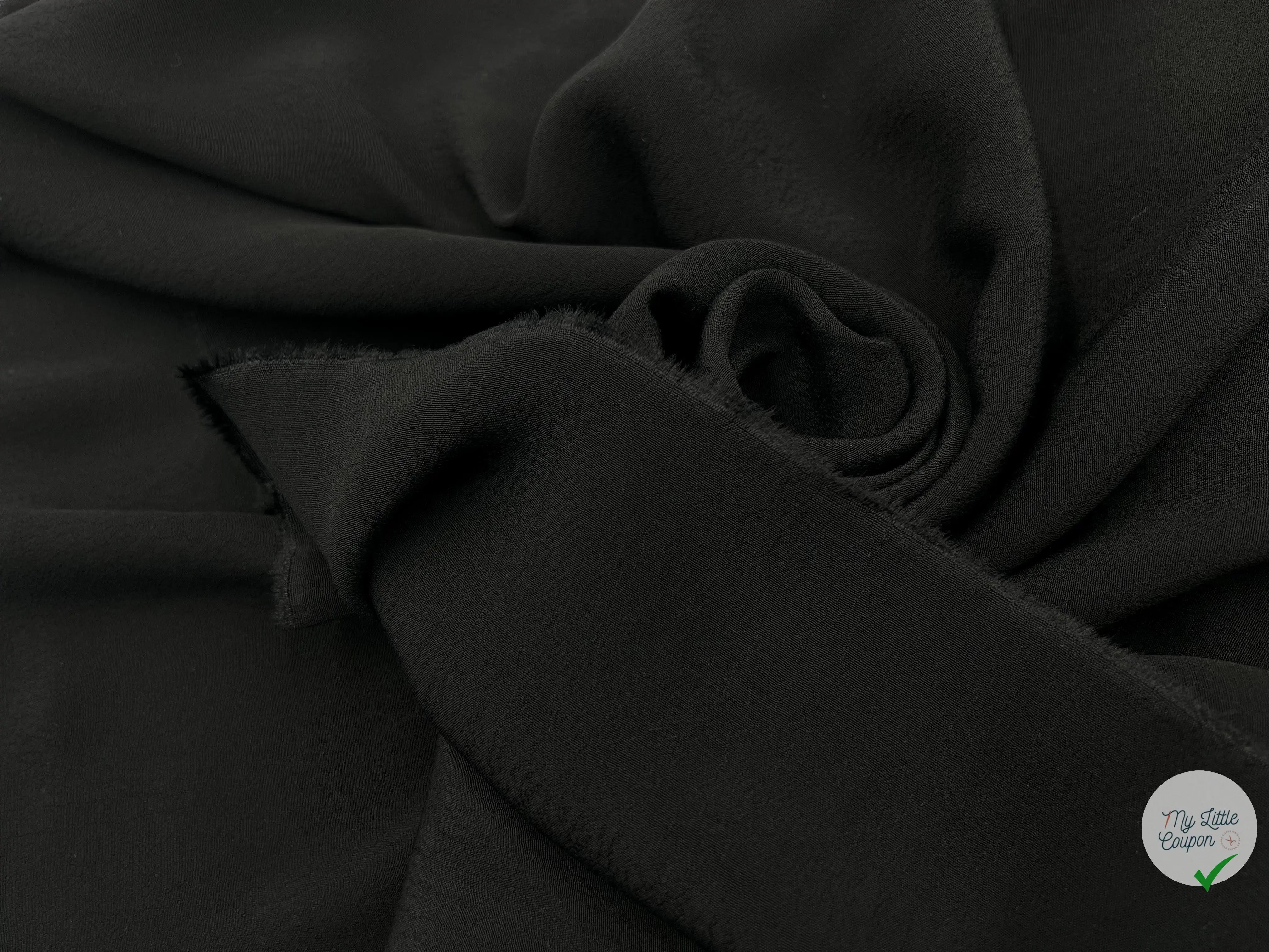CRÊPE MAROCAIN 100% VISCOSE NOIR - My Little Coupon - tissu - coudre