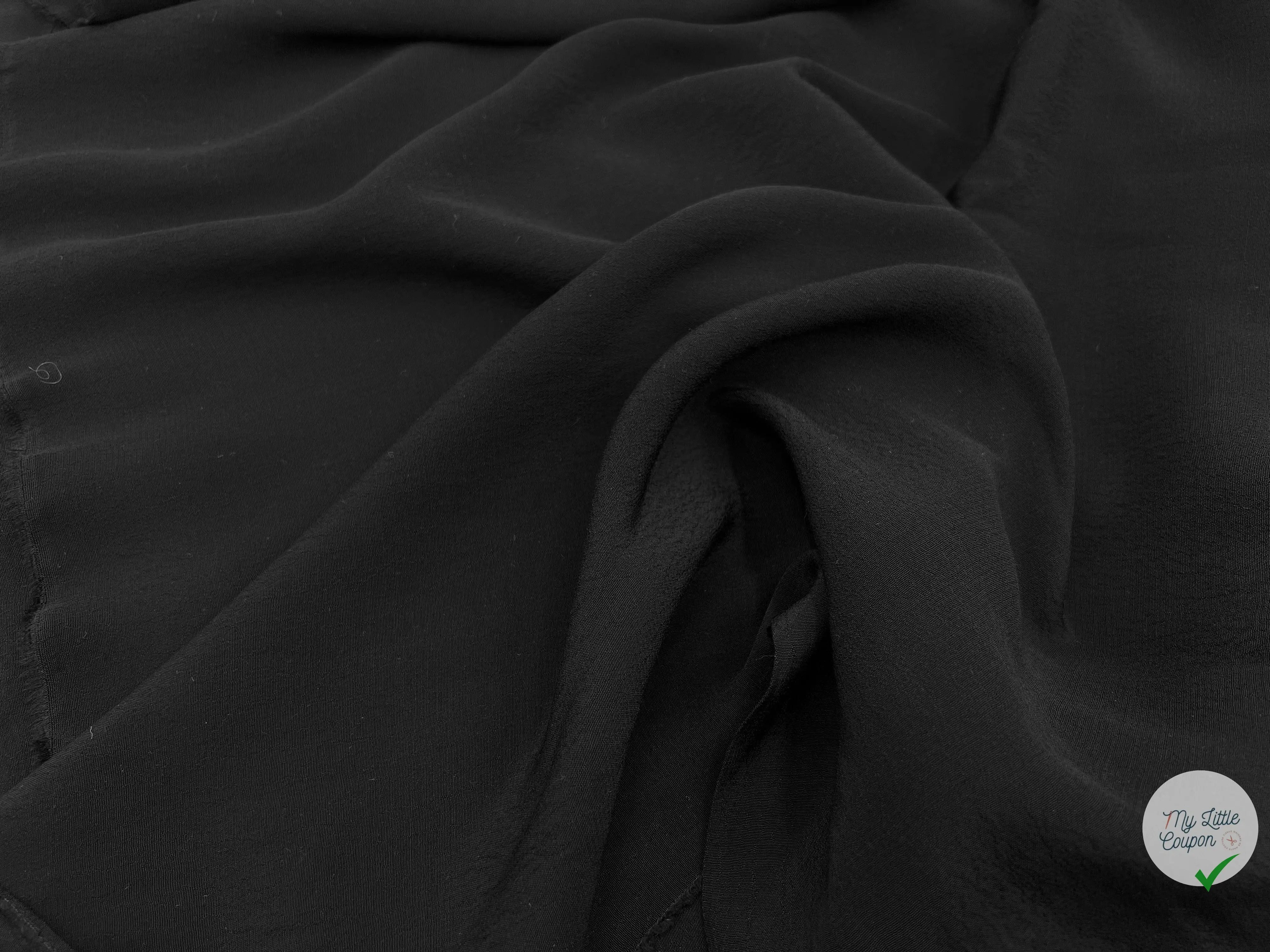 CRÊPE MAROCAIN 100% VISCOSE NOIR - My Little Coupon - tissu - coudre