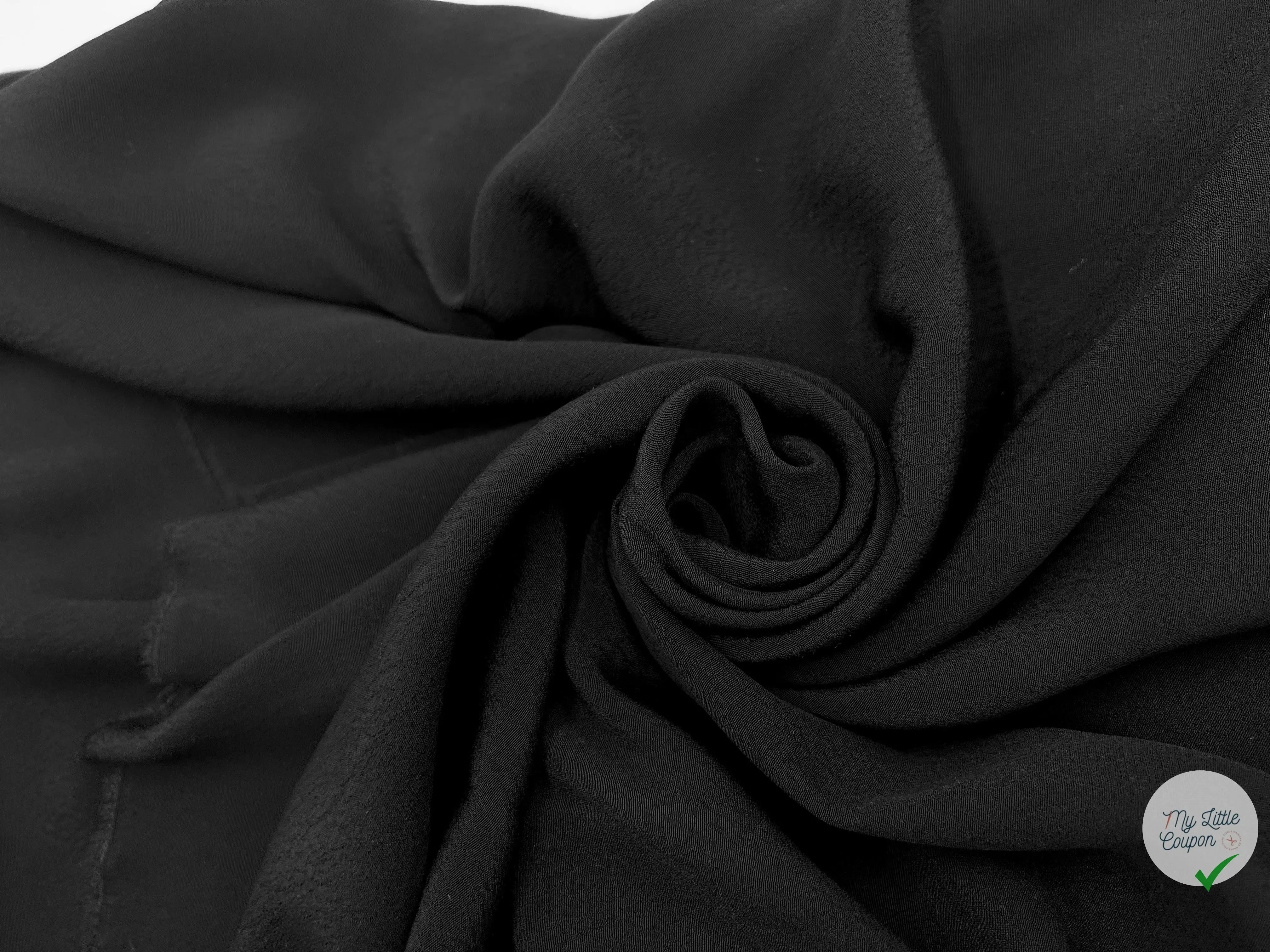 CRÊPE MAROCAIN 100% VISCOSE NOIR - My Little Coupon - tissu - coudre