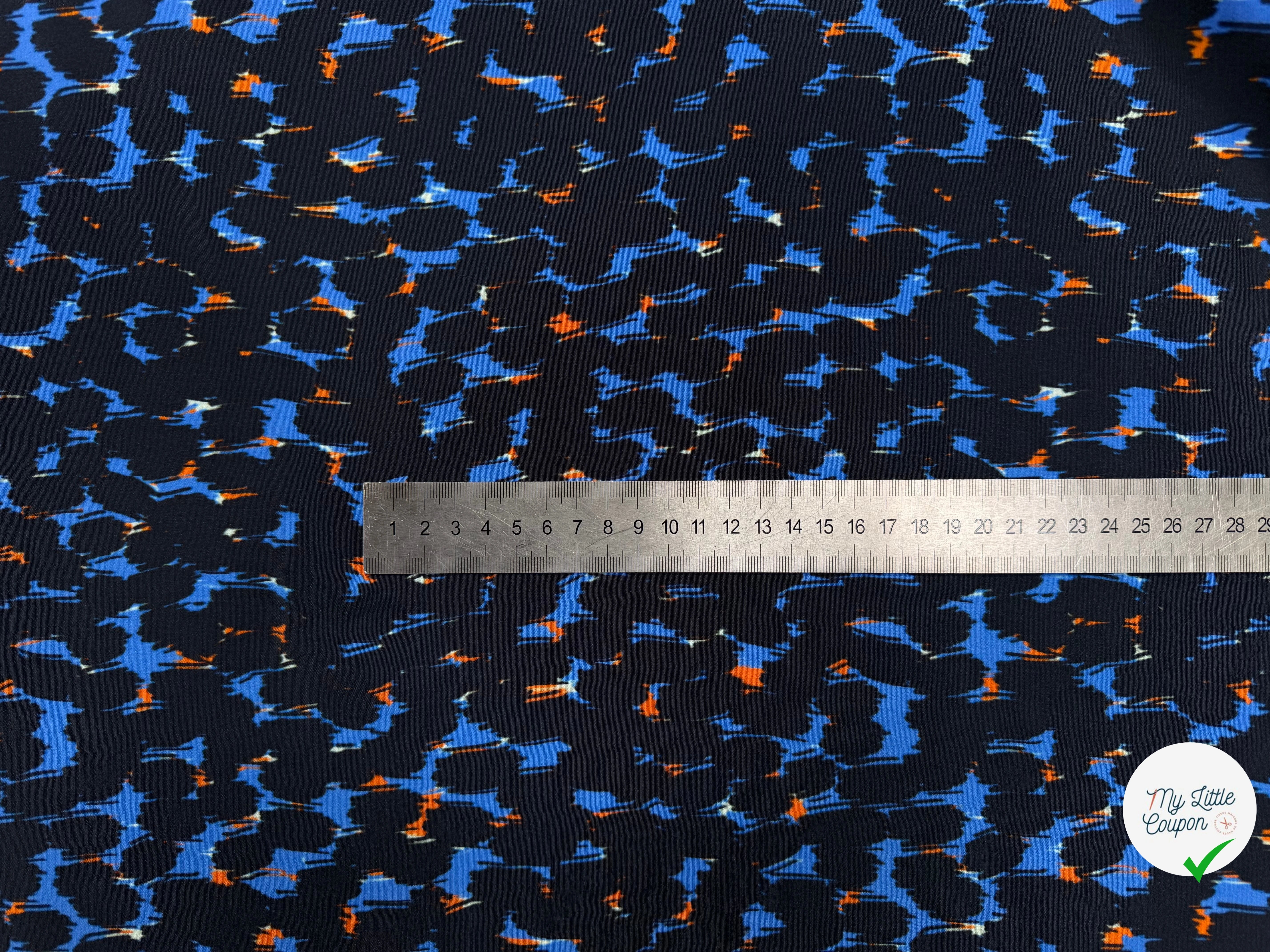 CREPE MAROCAIN COMO FOND BLEU - My Little Coupon