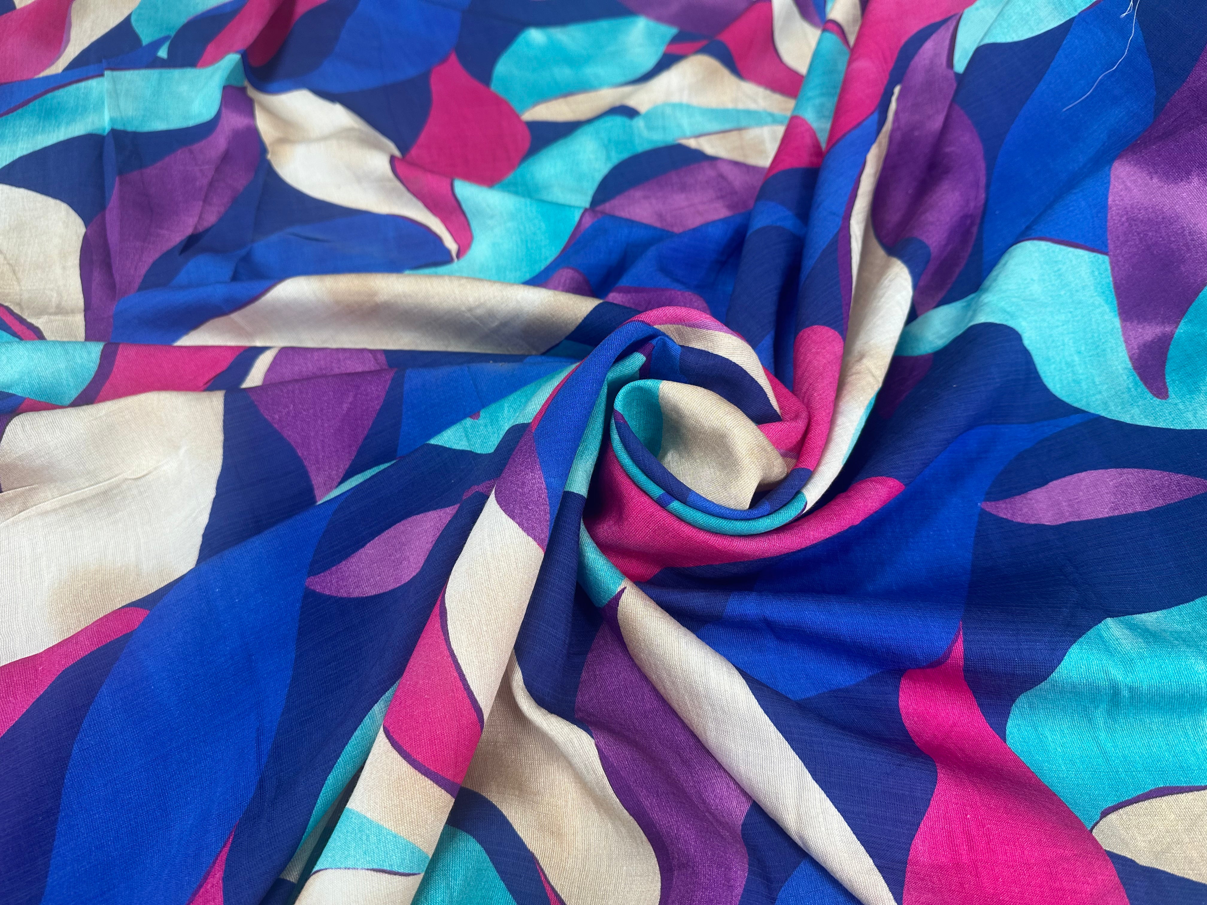 CREPE MAROCAIN PETALES ABSTRAITES - My Little Coupon