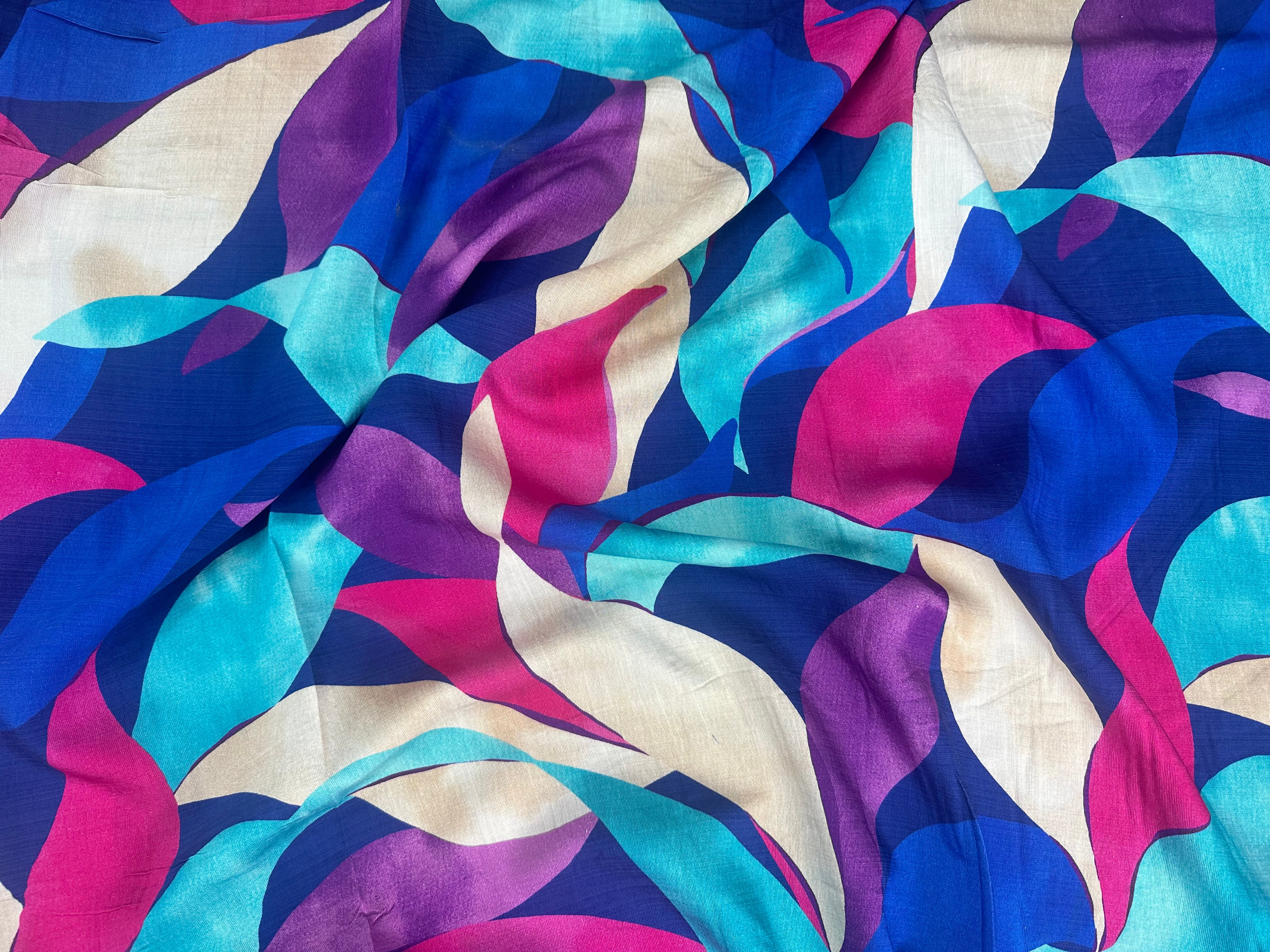 CREPE MAROCAIN PETALES ABSTRAITES - My Little Coupon