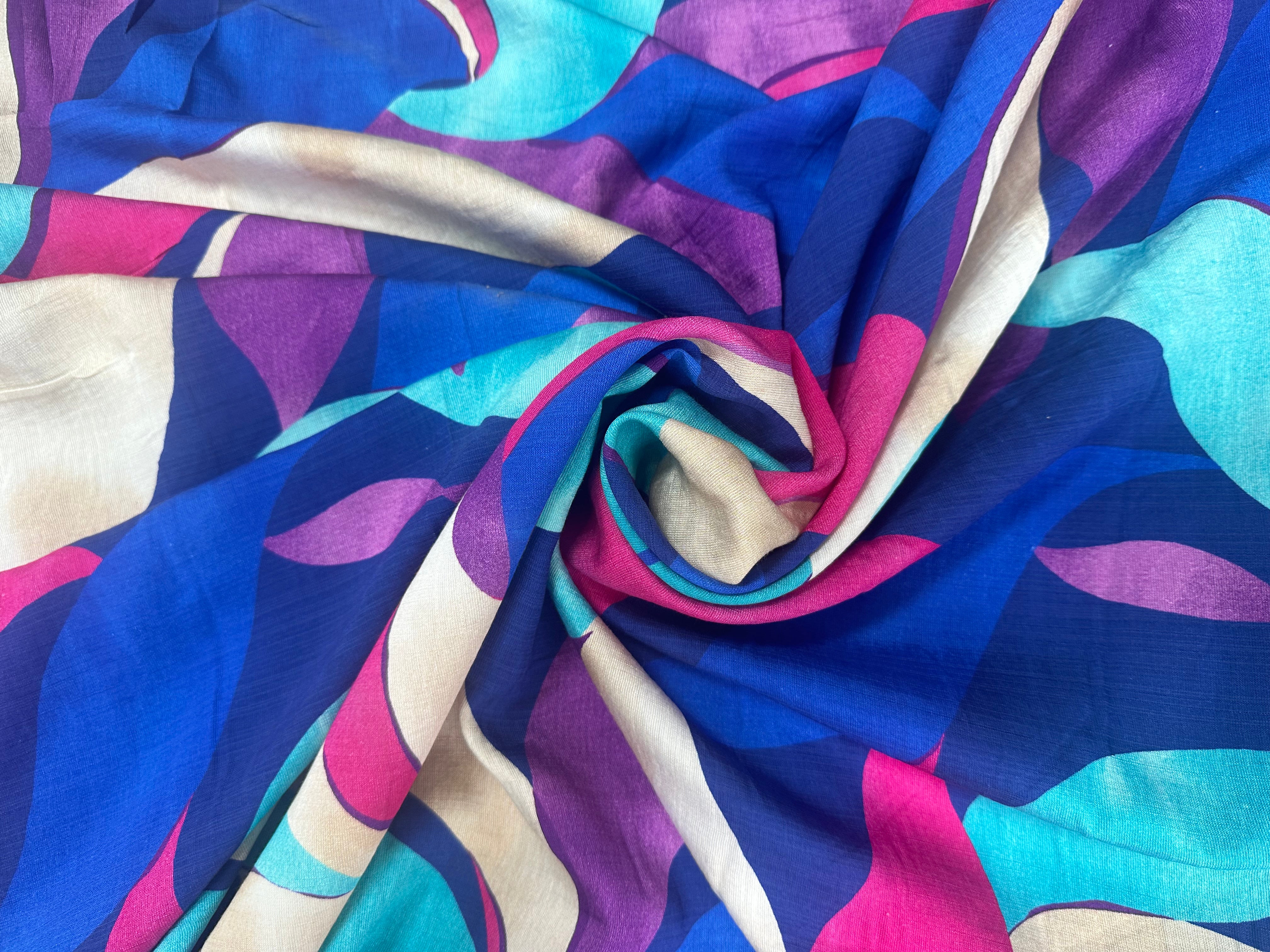 CREPE MAROCAIN PETALES ABSTRAITES - My Little Coupon