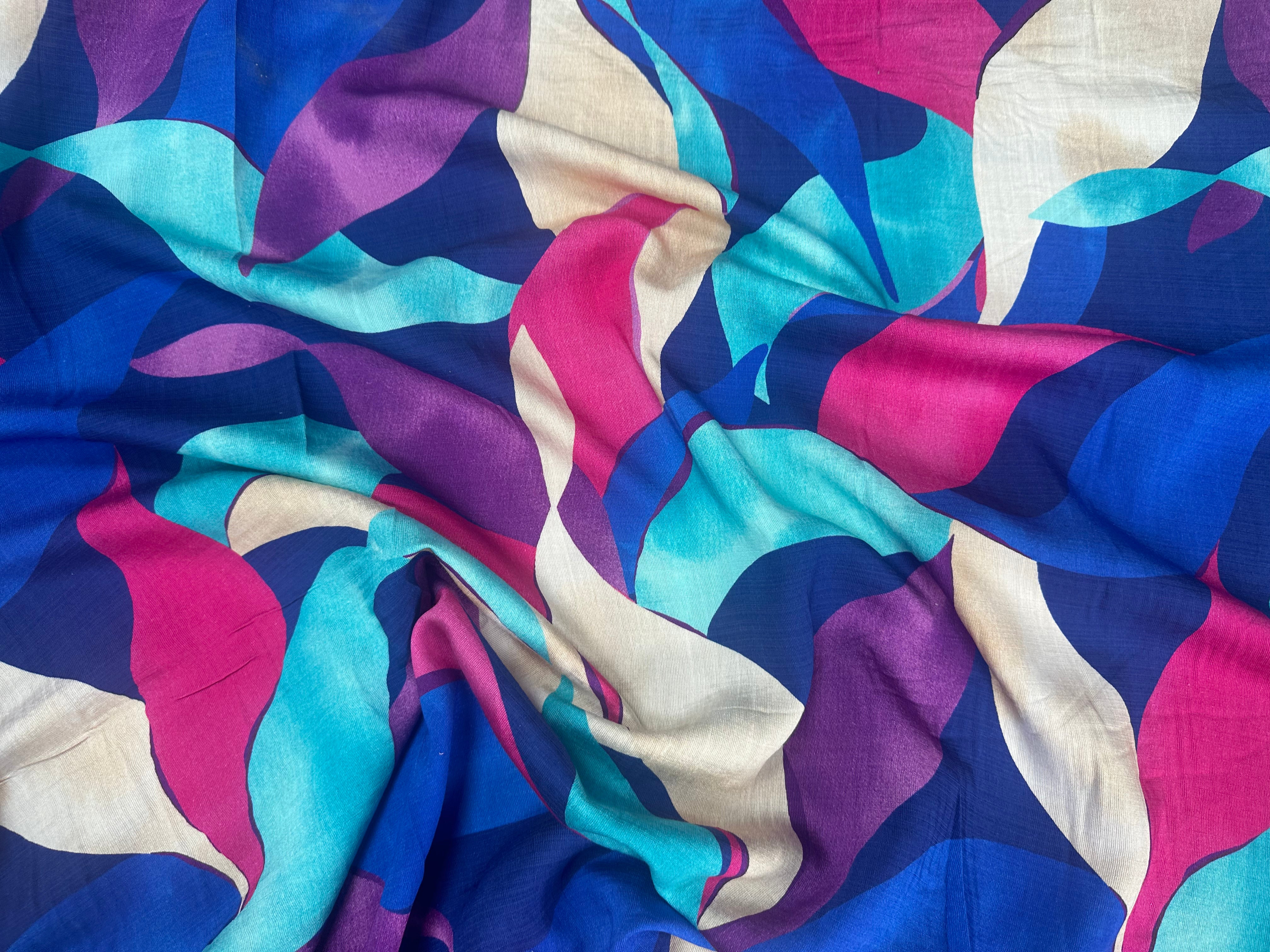 CREPE MAROCAIN PETALES ABSTRAITES - My Little Coupon