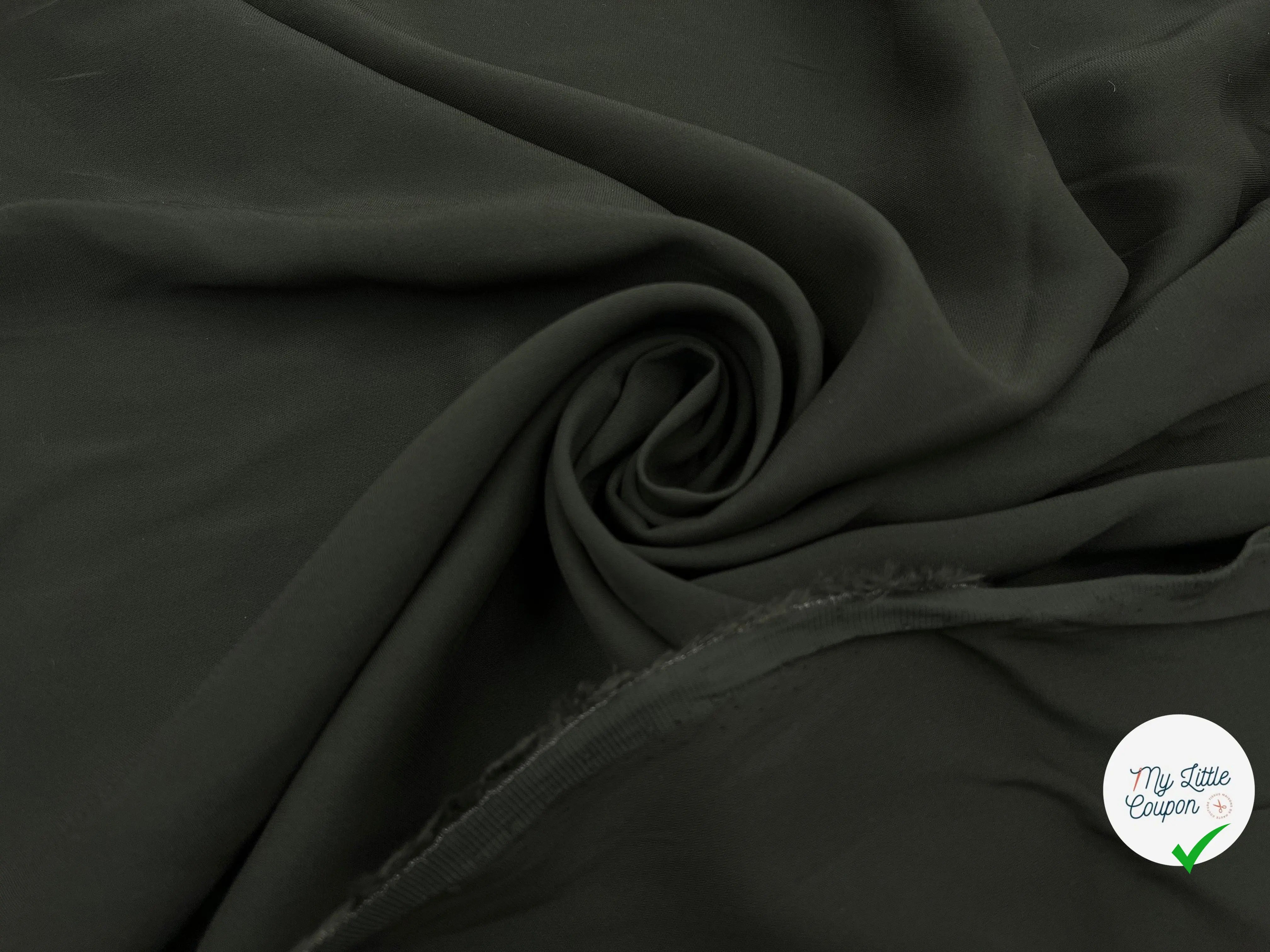 CRÊPE MAROCAIN STRETCH VERT FORET - My Little Coupon - tissu - coudre