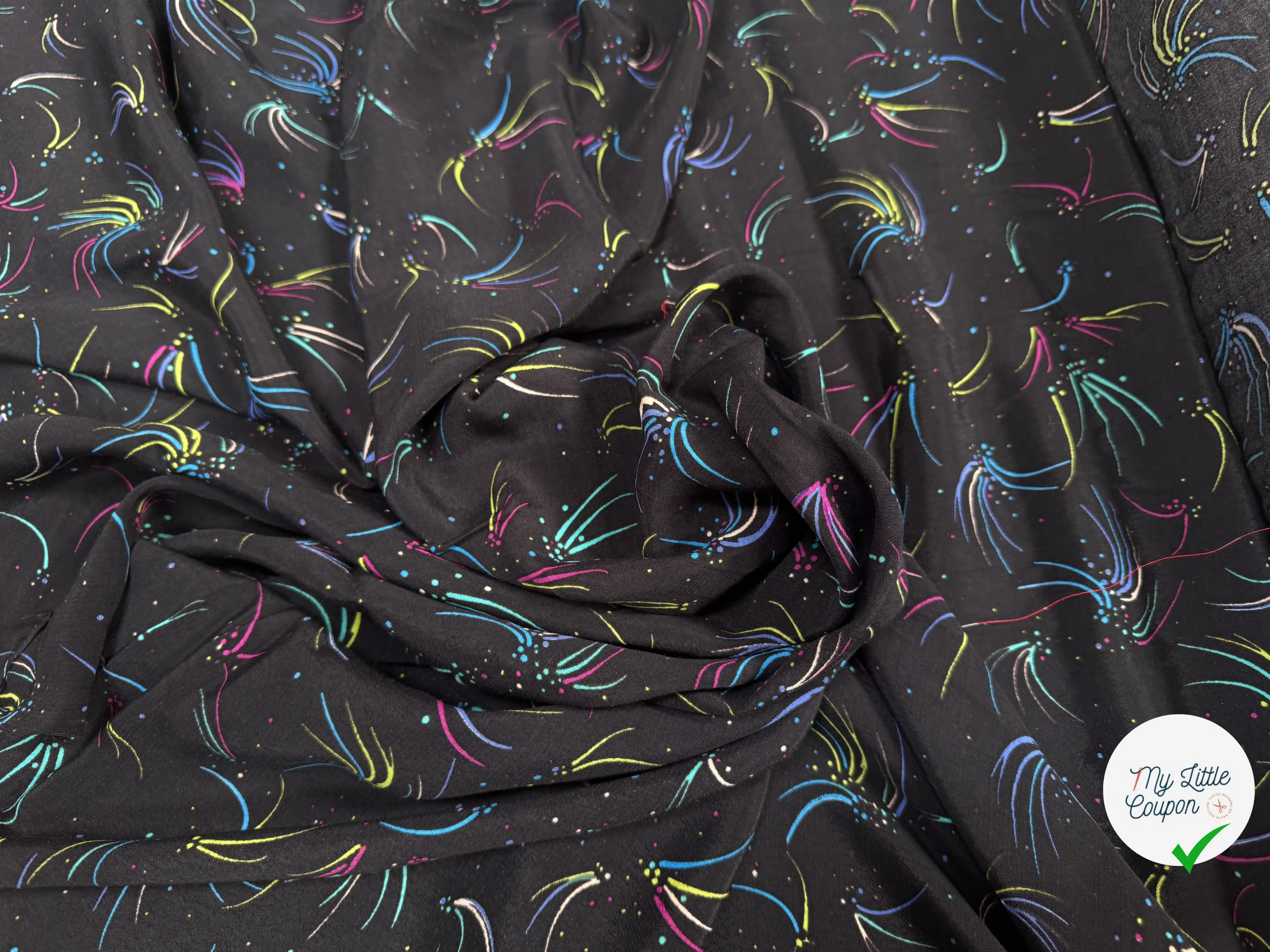CREPE MAROCAIN VISCOSE FIREWOKRS - My Little Coupon