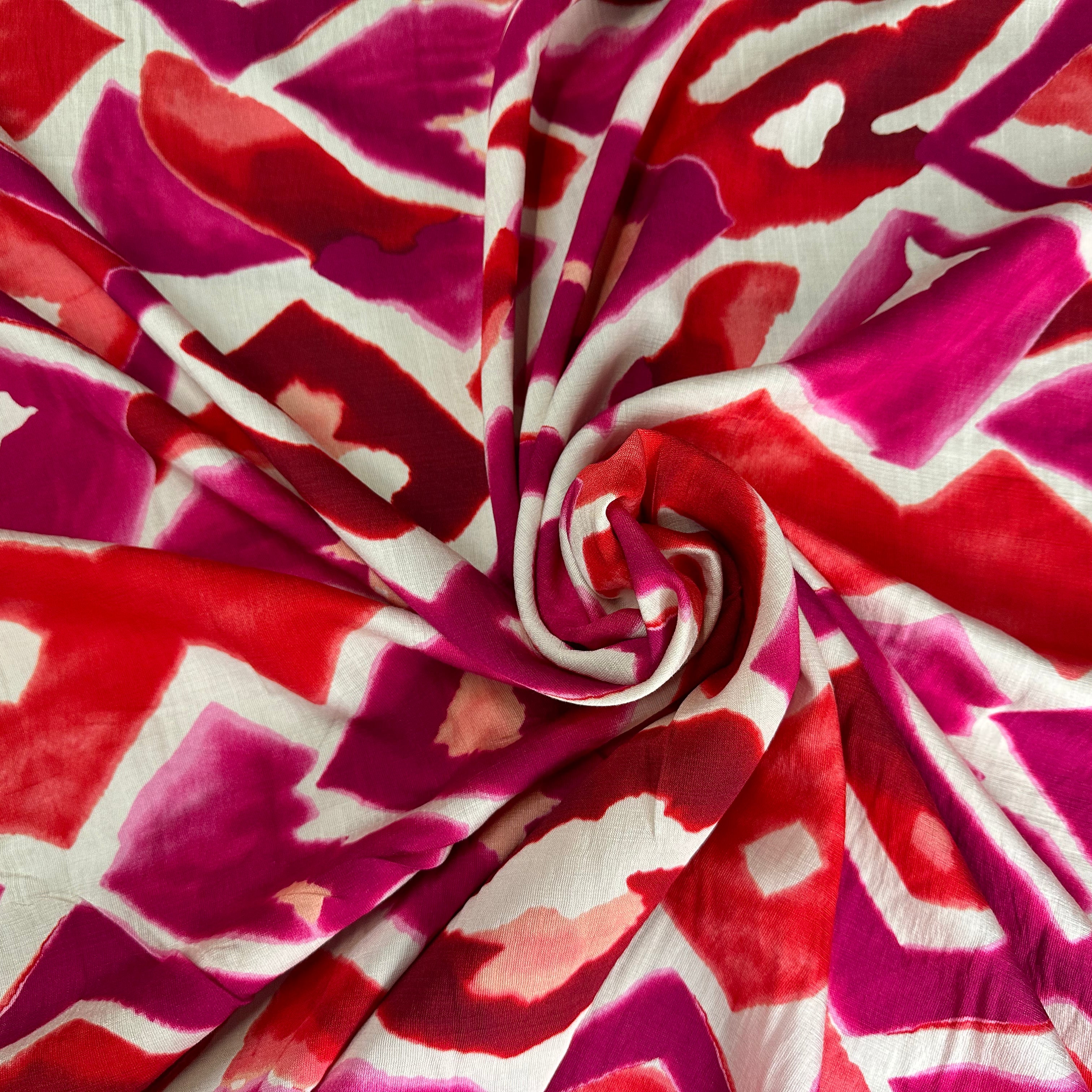 CRÊPE MAROCAIN VISCOSE GÉOMÉTRIE LOVE - My Little Coupon