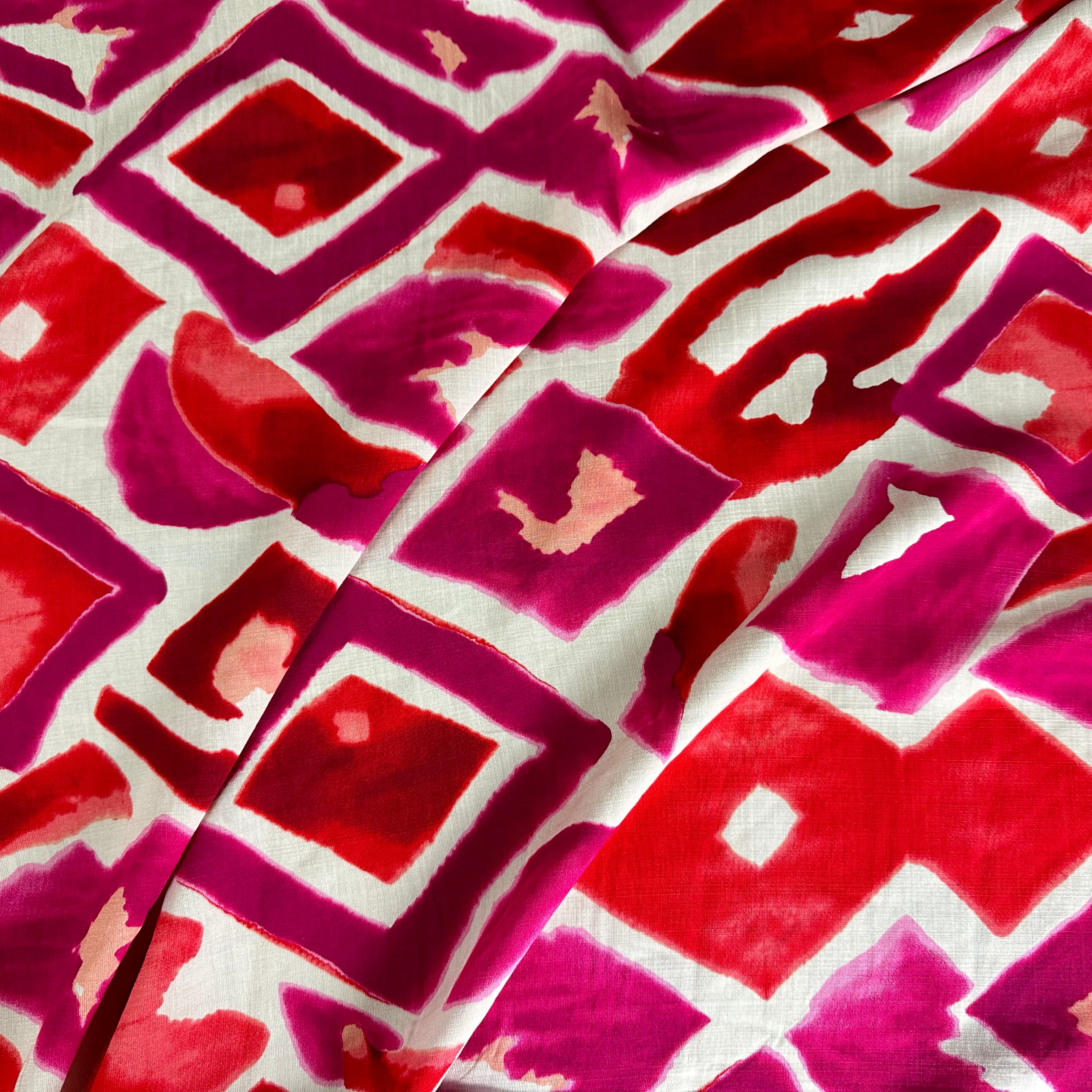 CRÊPE MAROCAIN VISCOSE GÉOMÉTRIE LOVE - My Little Coupon