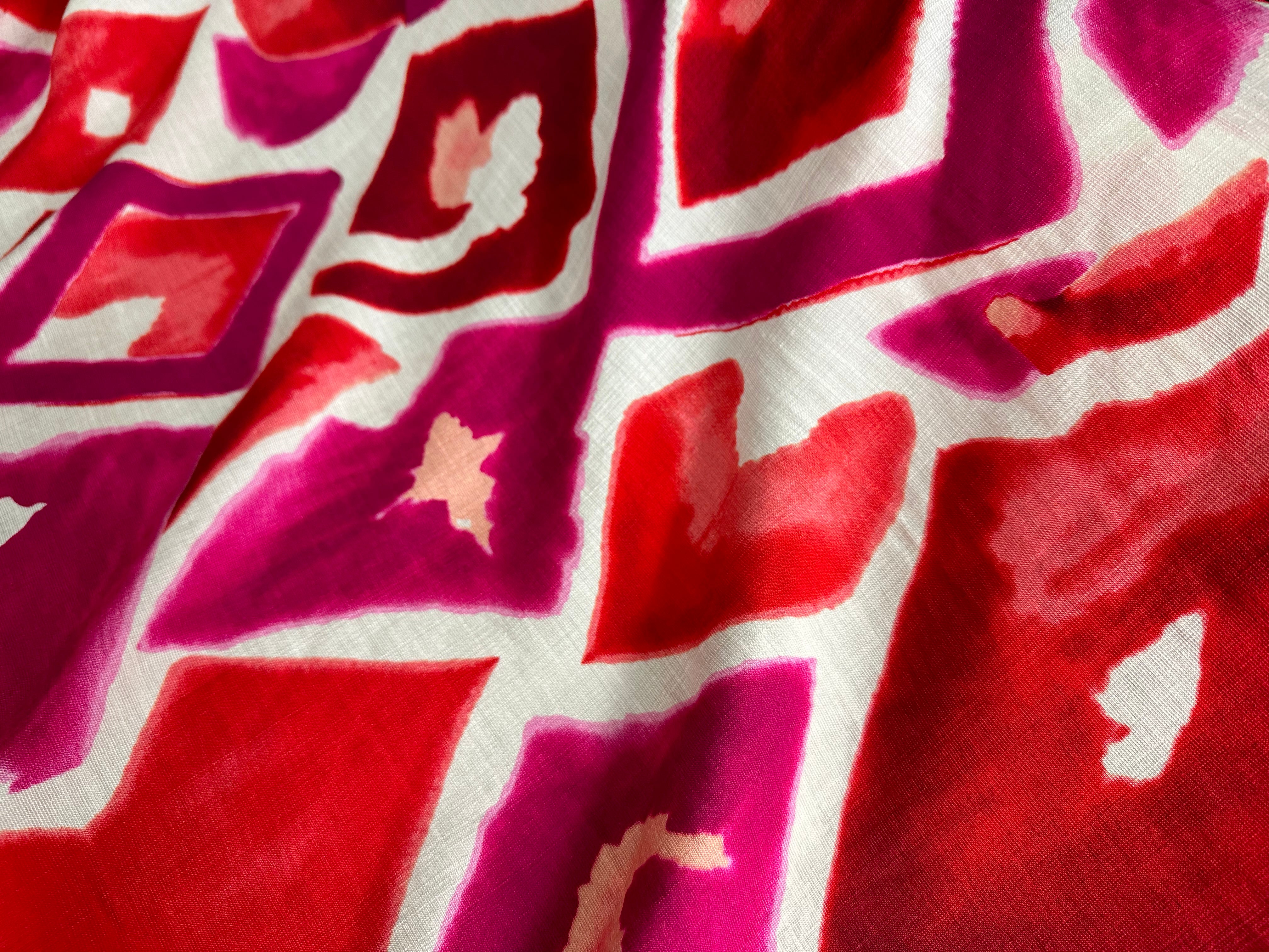 CRÊPE MAROCAIN VISCOSE GÉOMÉTRIE LOVE - My Little Coupon