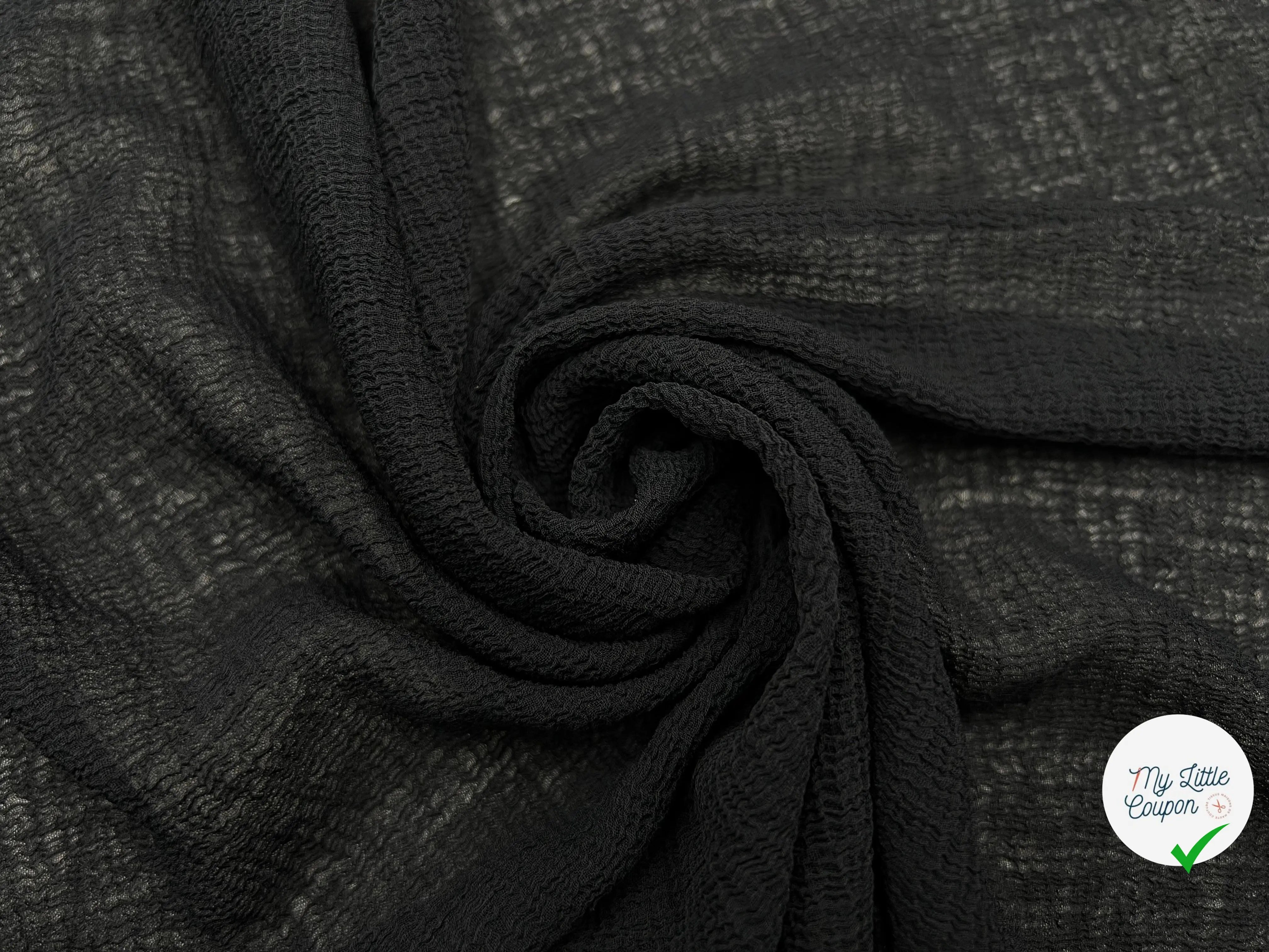 CRÊPE MEMBRANE STRETCH NOIR - My Little Coupon - tissu - coudre