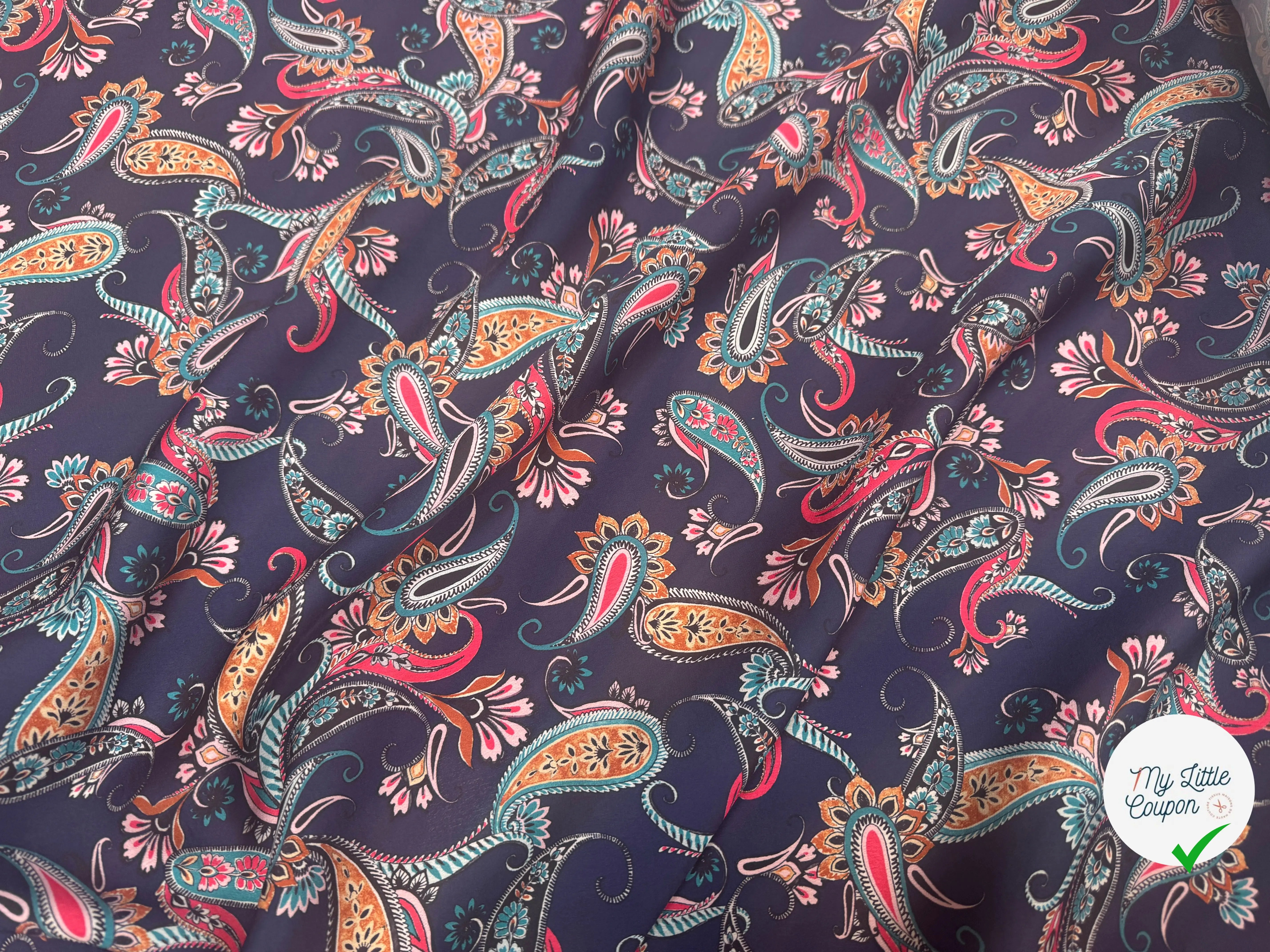 CREPE PAISLEY IMPRIMÉ EFFET LISSE - My Little Coupon