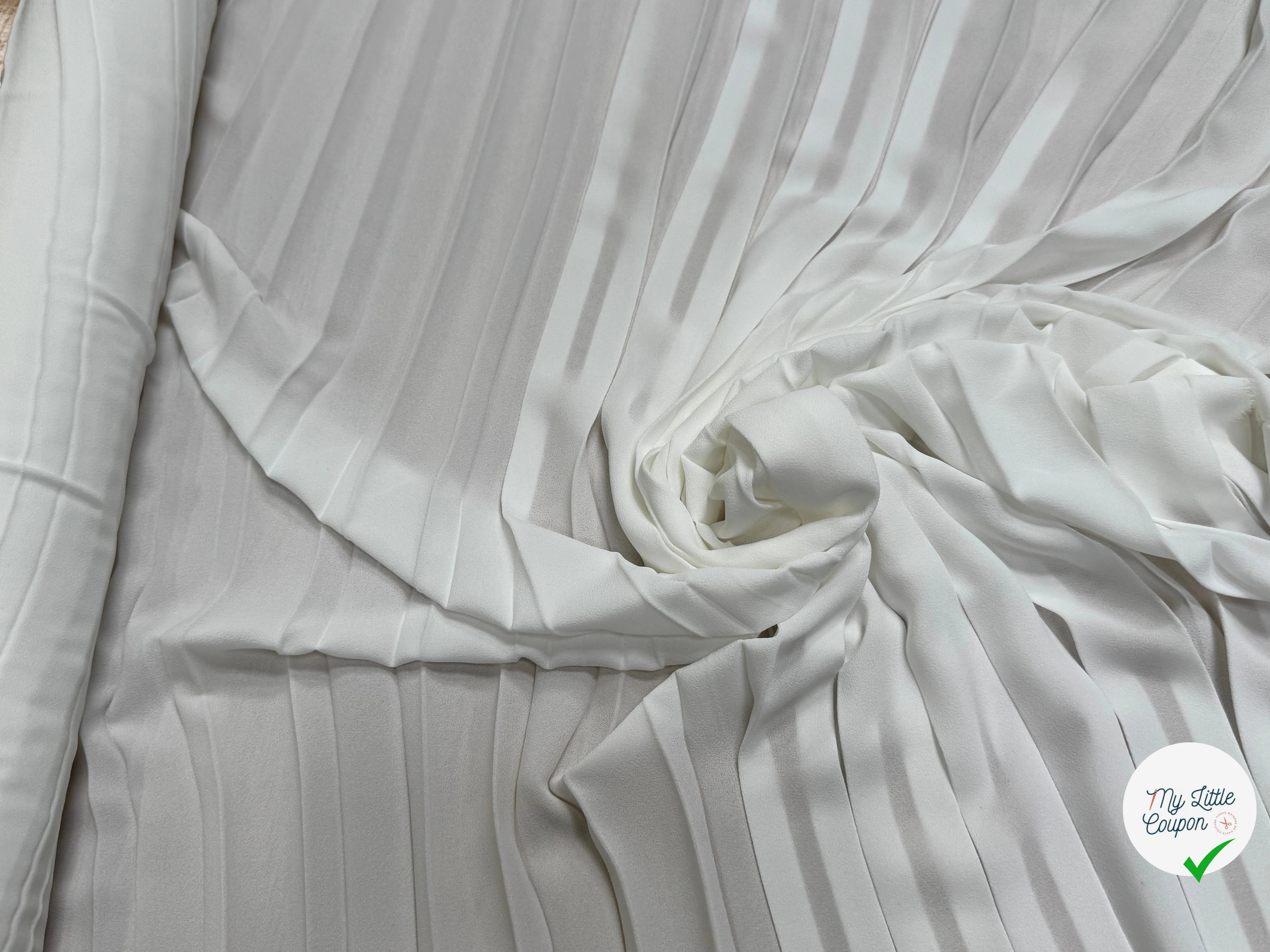 CREPE PLISSÉ FLUIDE BLANC - My Little Coupon