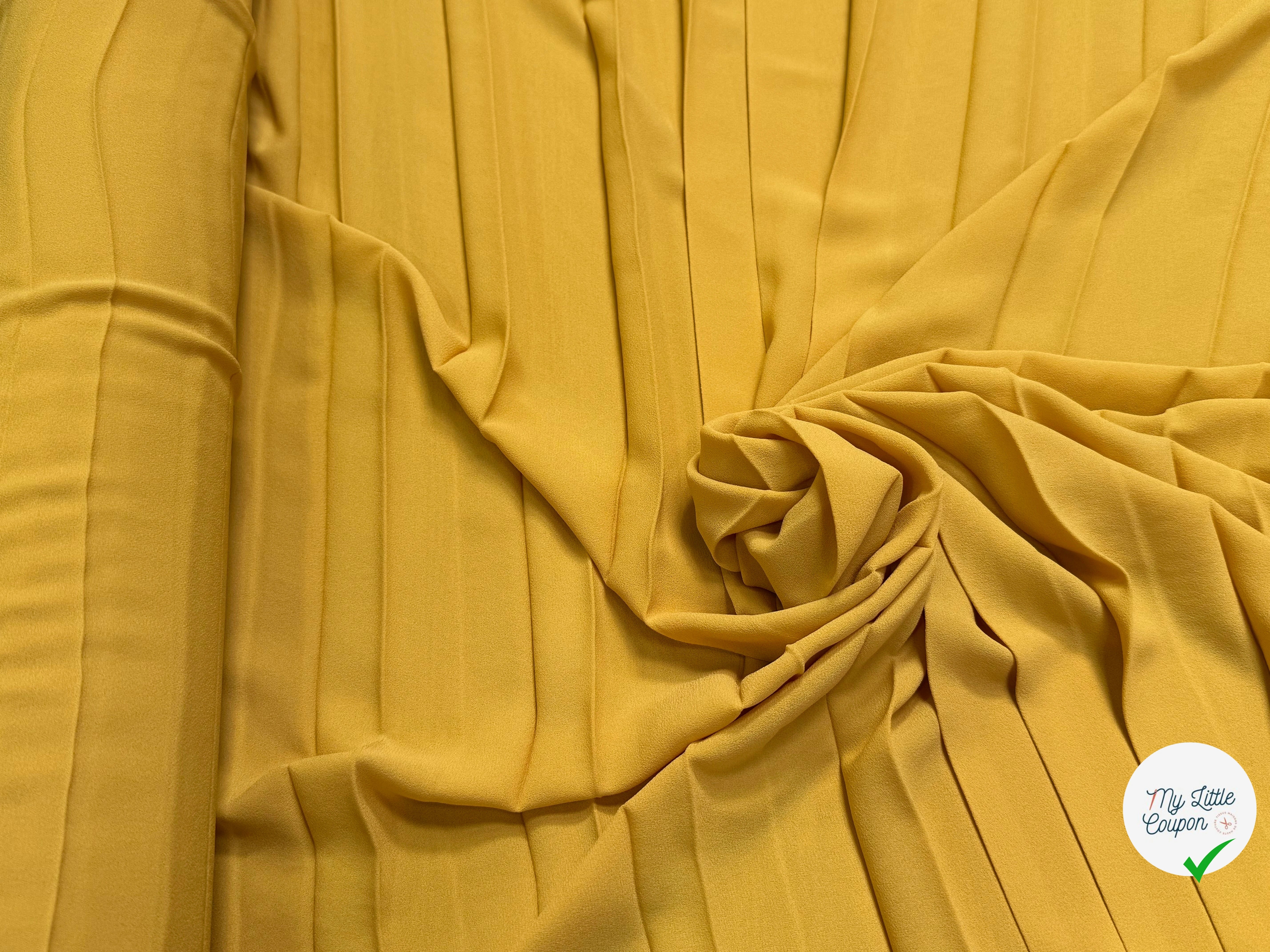 CREPE PLISSÉ FLUIDE JAUNE MOUTARD - My Little Coupon