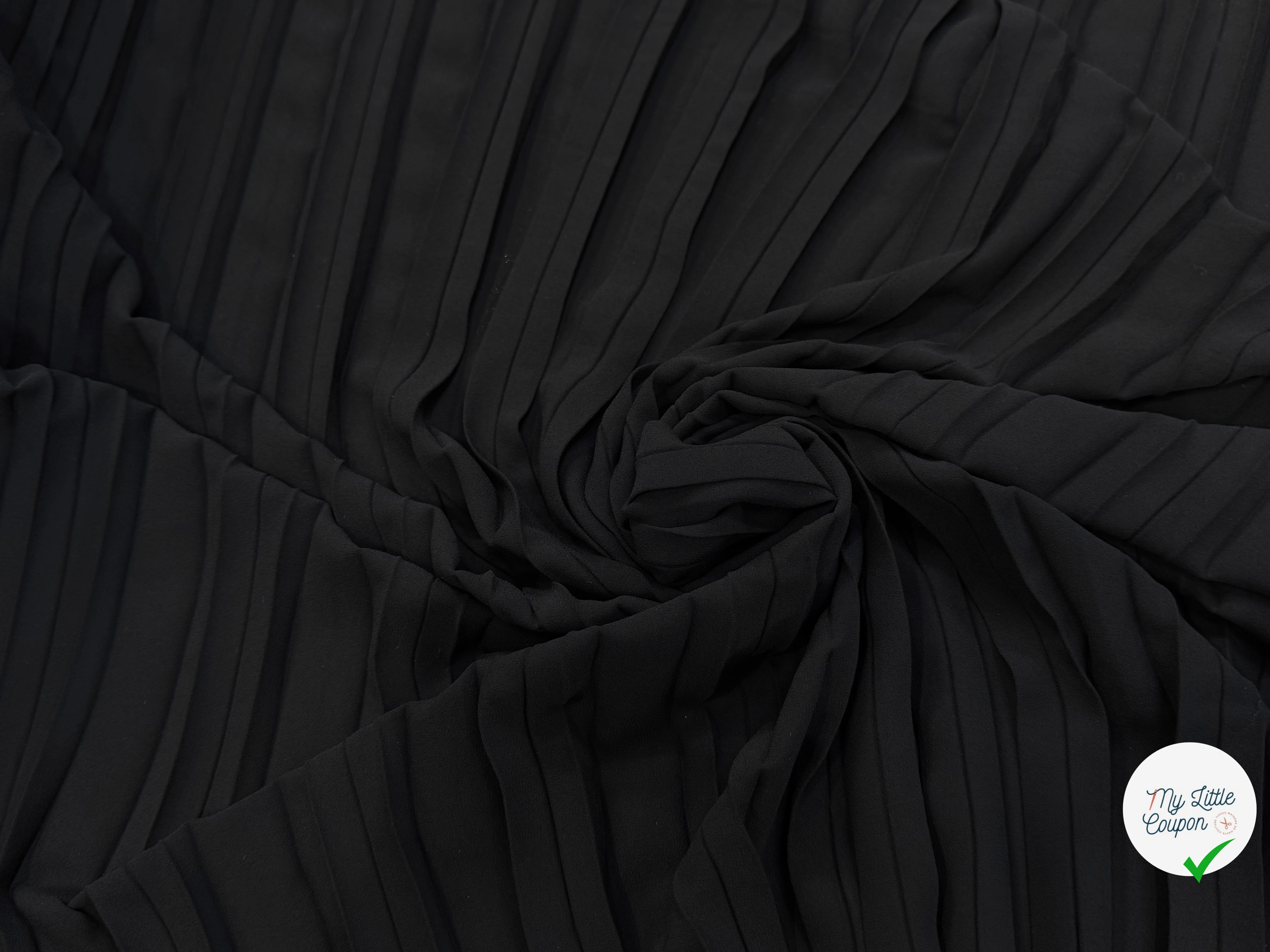 CREPE PLISSÉ FLUIDE NOIR - My Little Coupon