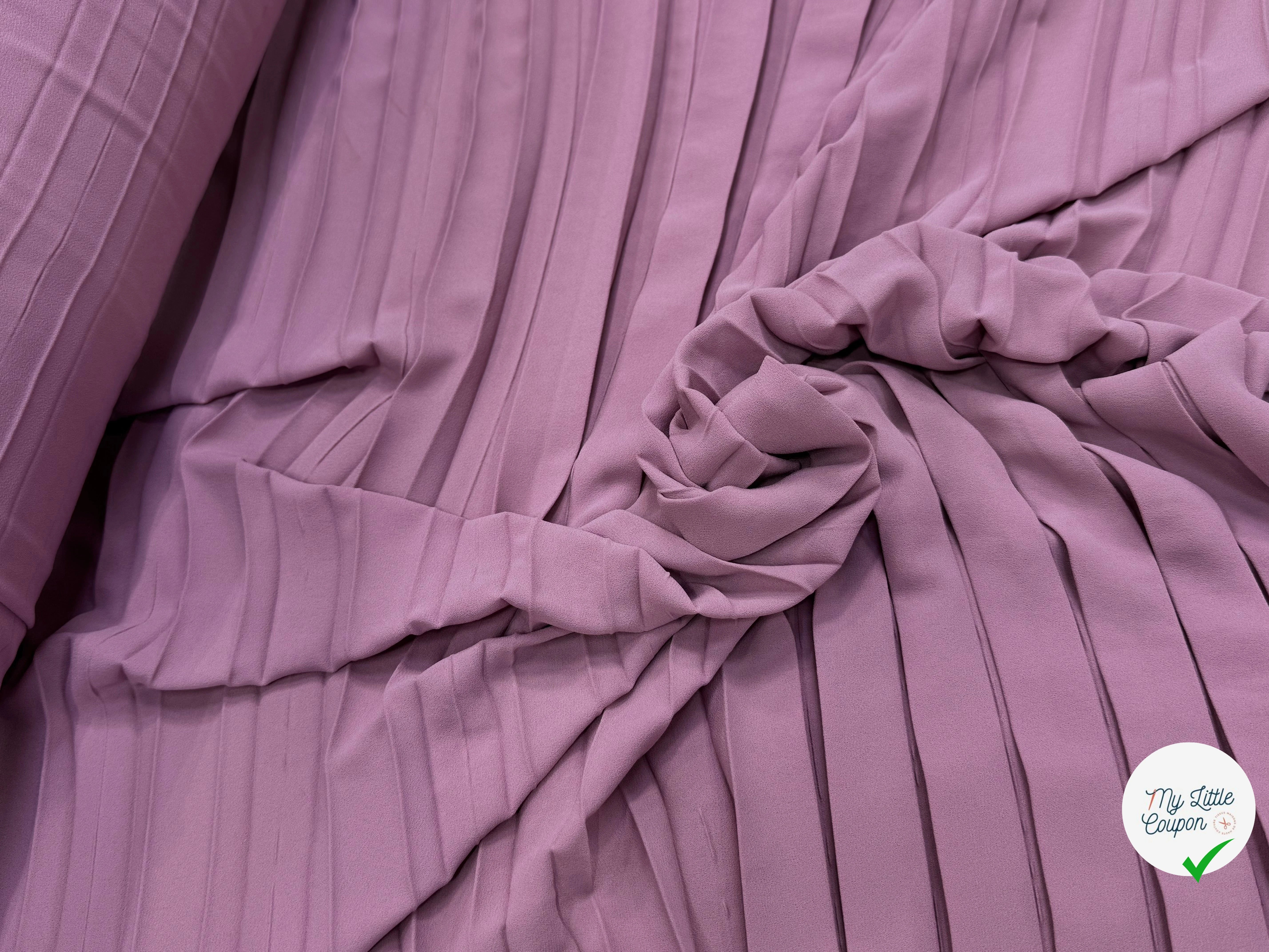 CREPE PLISSÉ FLUIDE VIEUX ROSE - My Little Coupon