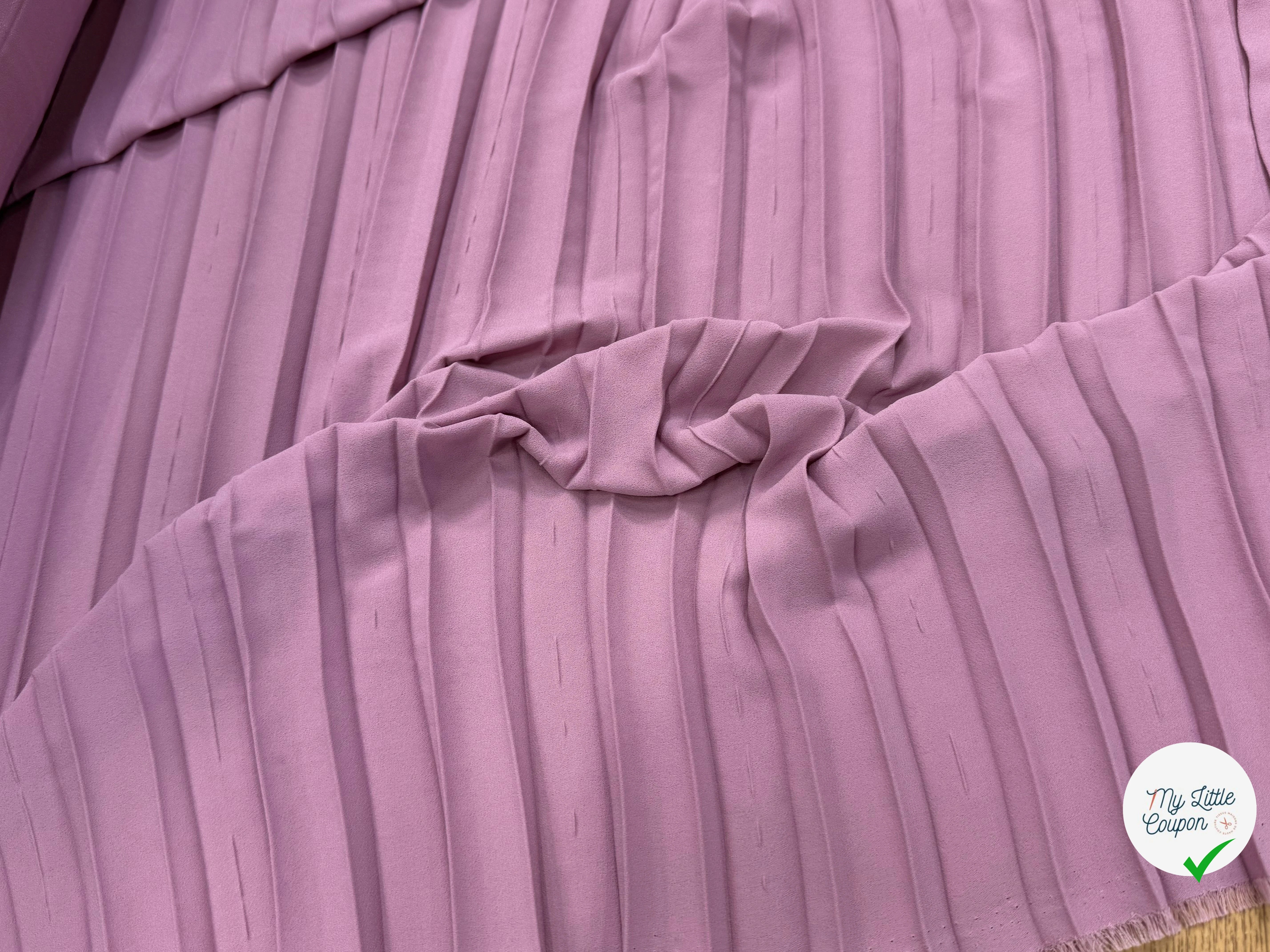 CREPE PLISSÉ FLUIDE VIEUX ROSE - My Little Coupon