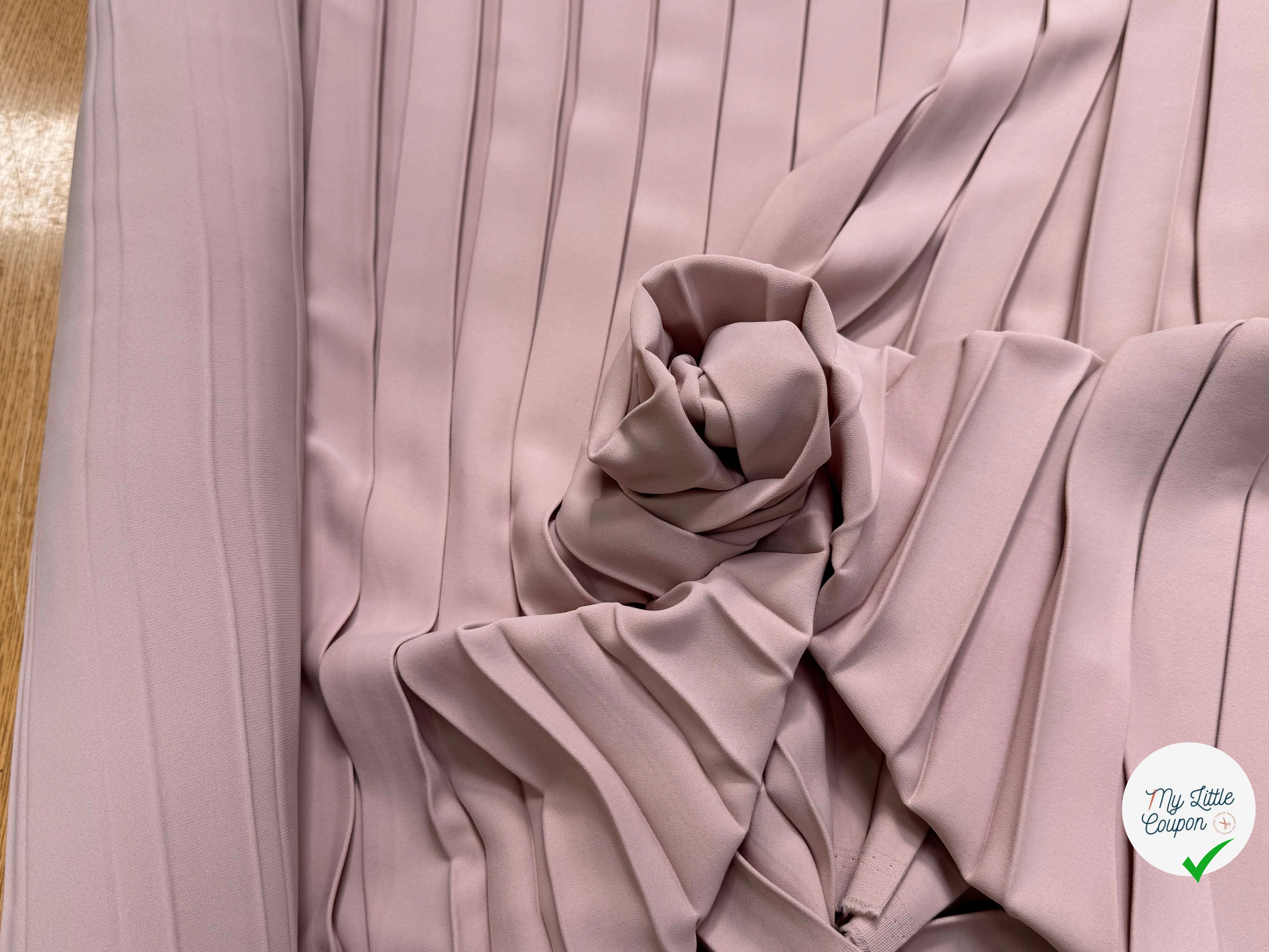CREPE PLISSÉ LOURD ROSE PALE - My Little Coupon