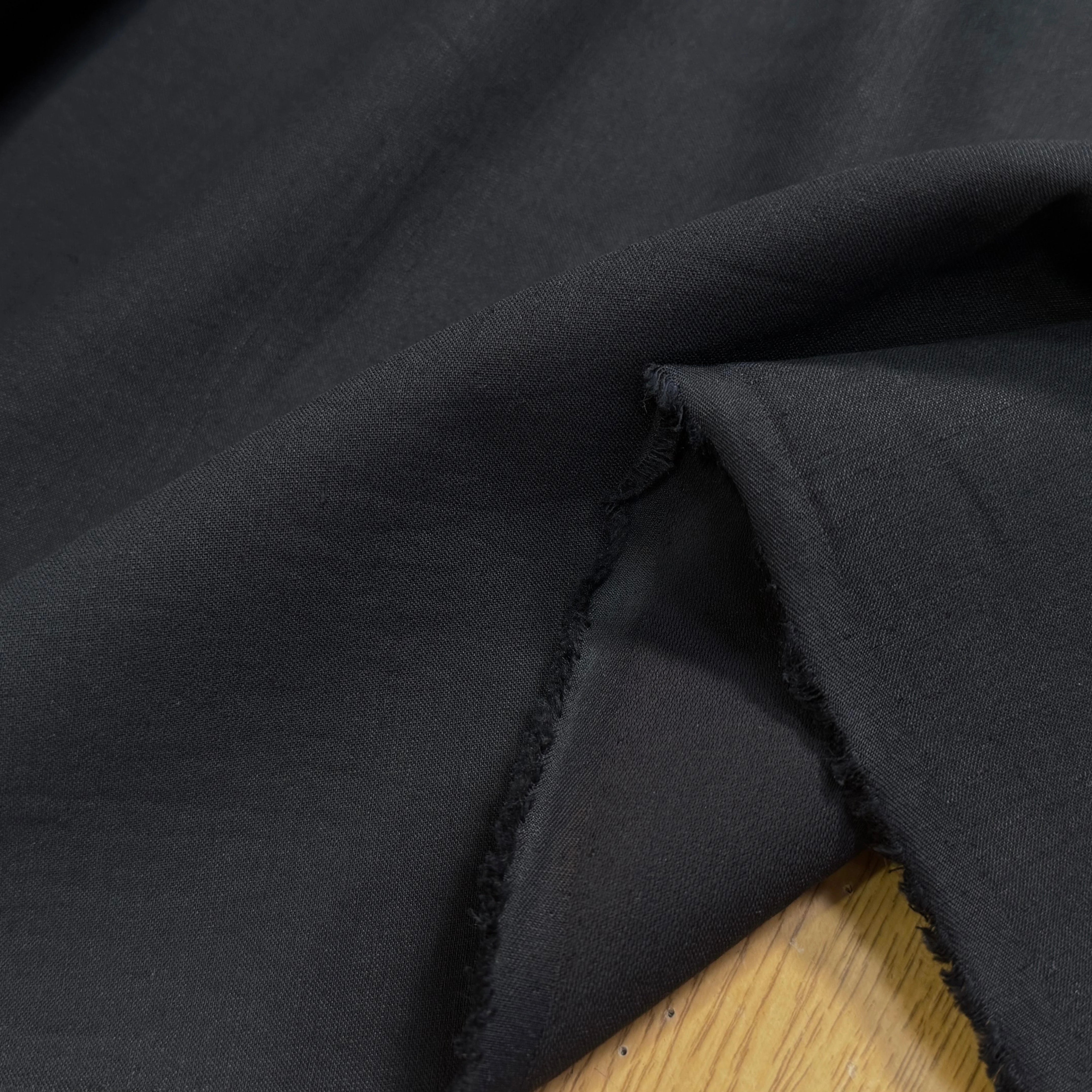 CREPE POLYCOTON ET LIN NOIR 35% LIN - My Little Coupon
