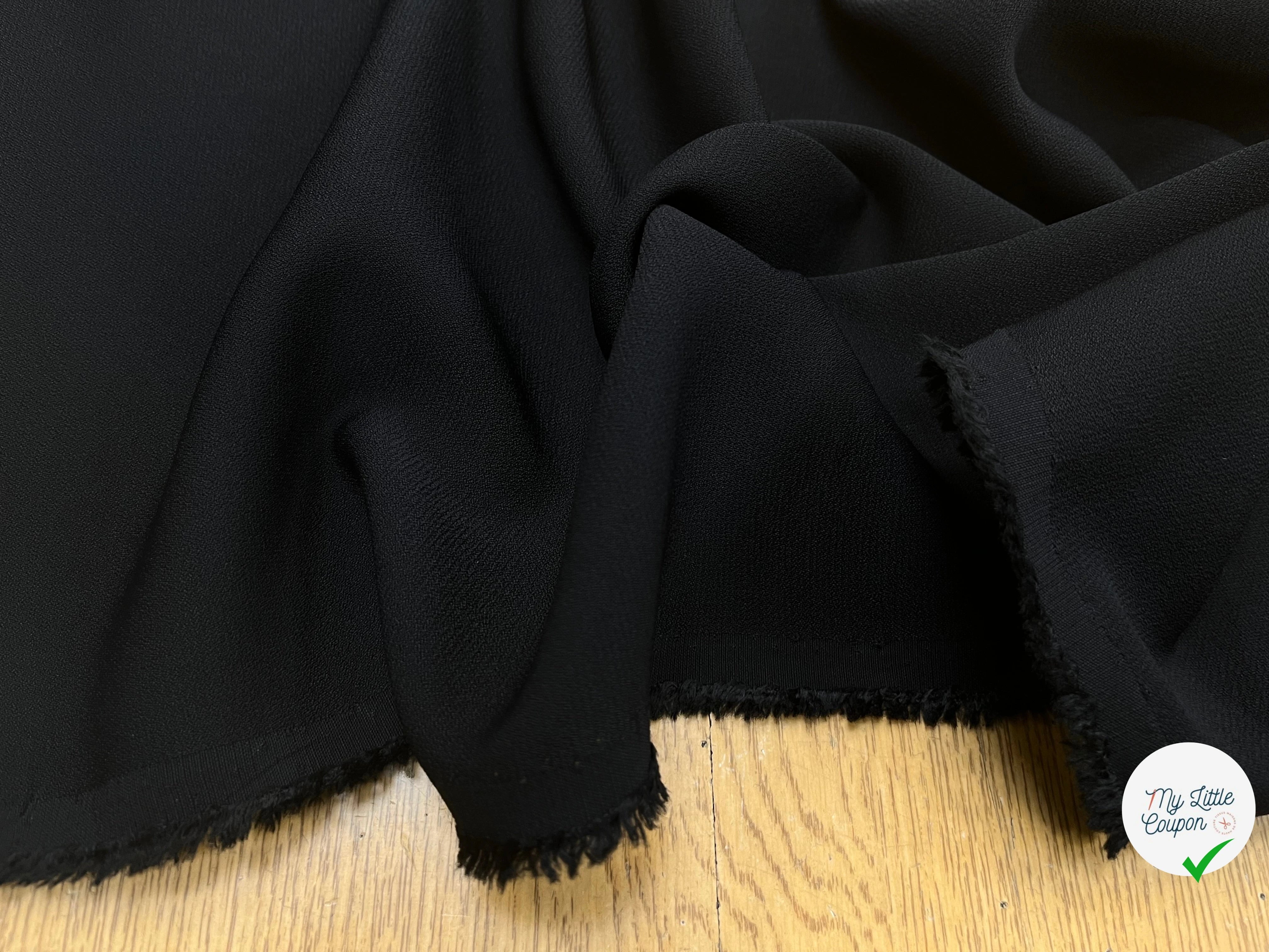 CREPE POLYESTER FLUIDE NOIR 140CM - My Little Coupon
