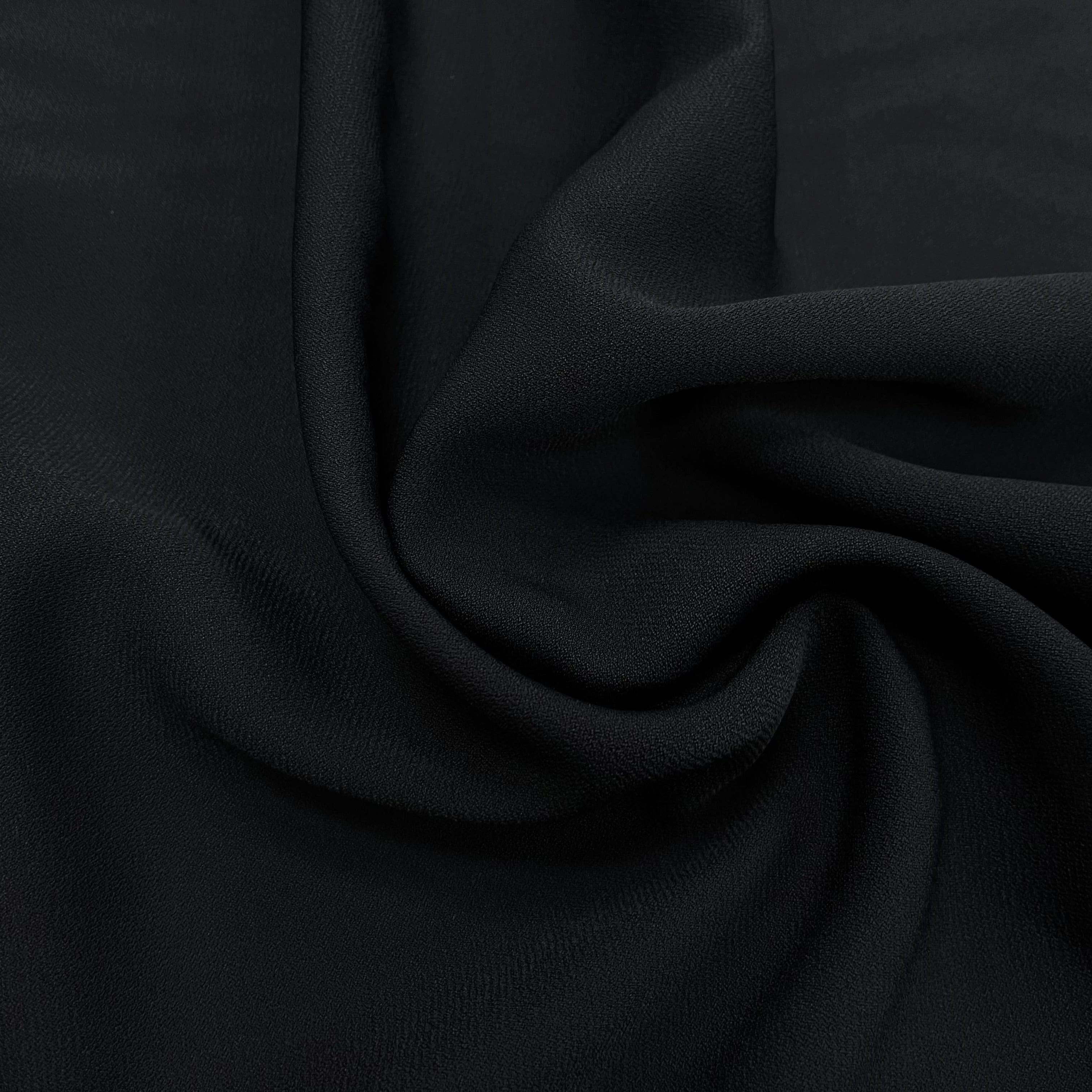 CREPE POLYESTER FLUIDE NOIR 140CM - My Little Coupon