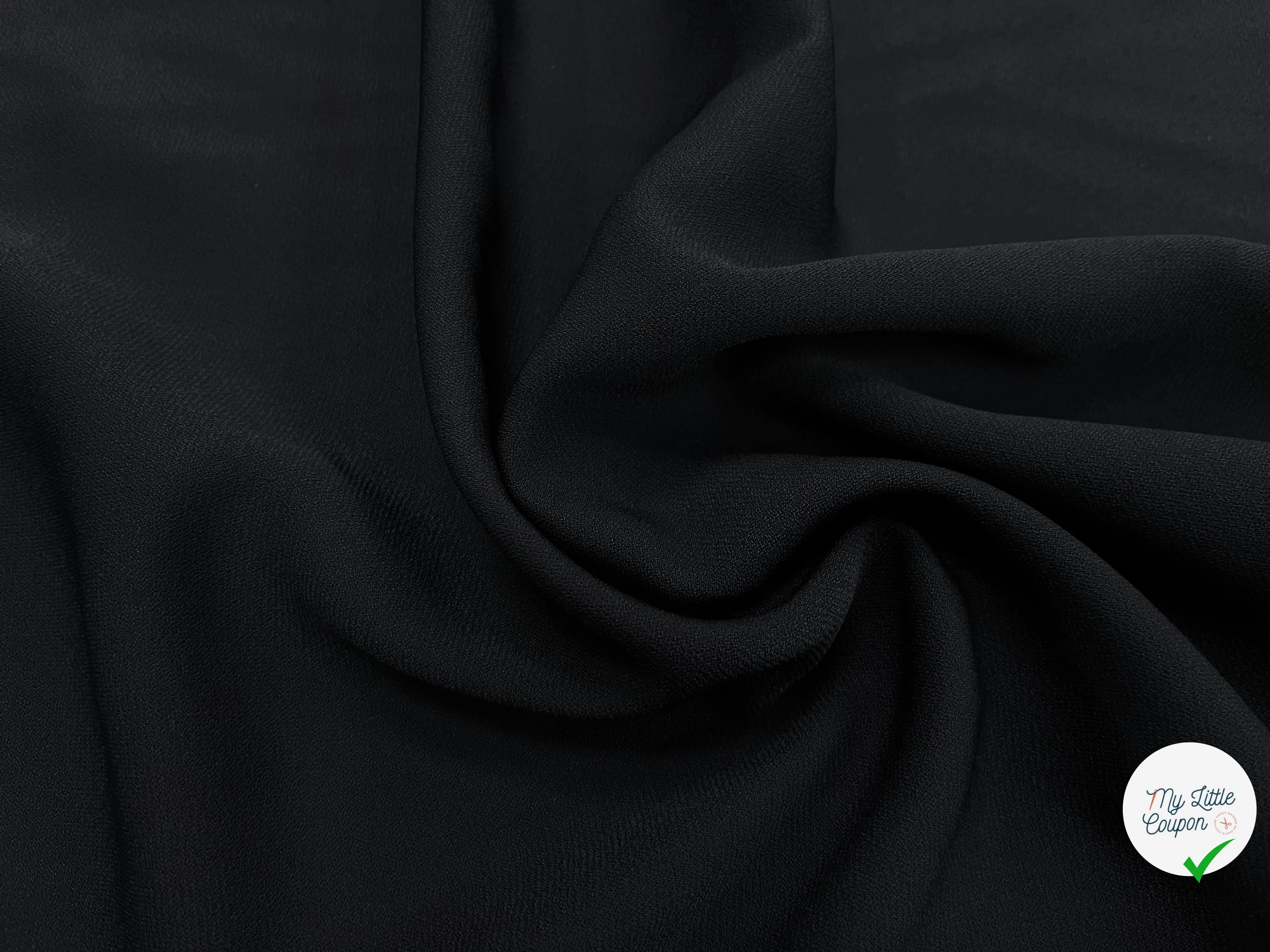 CREPE POLYESTER FLUIDE NOIR 140CM - My Little Coupon