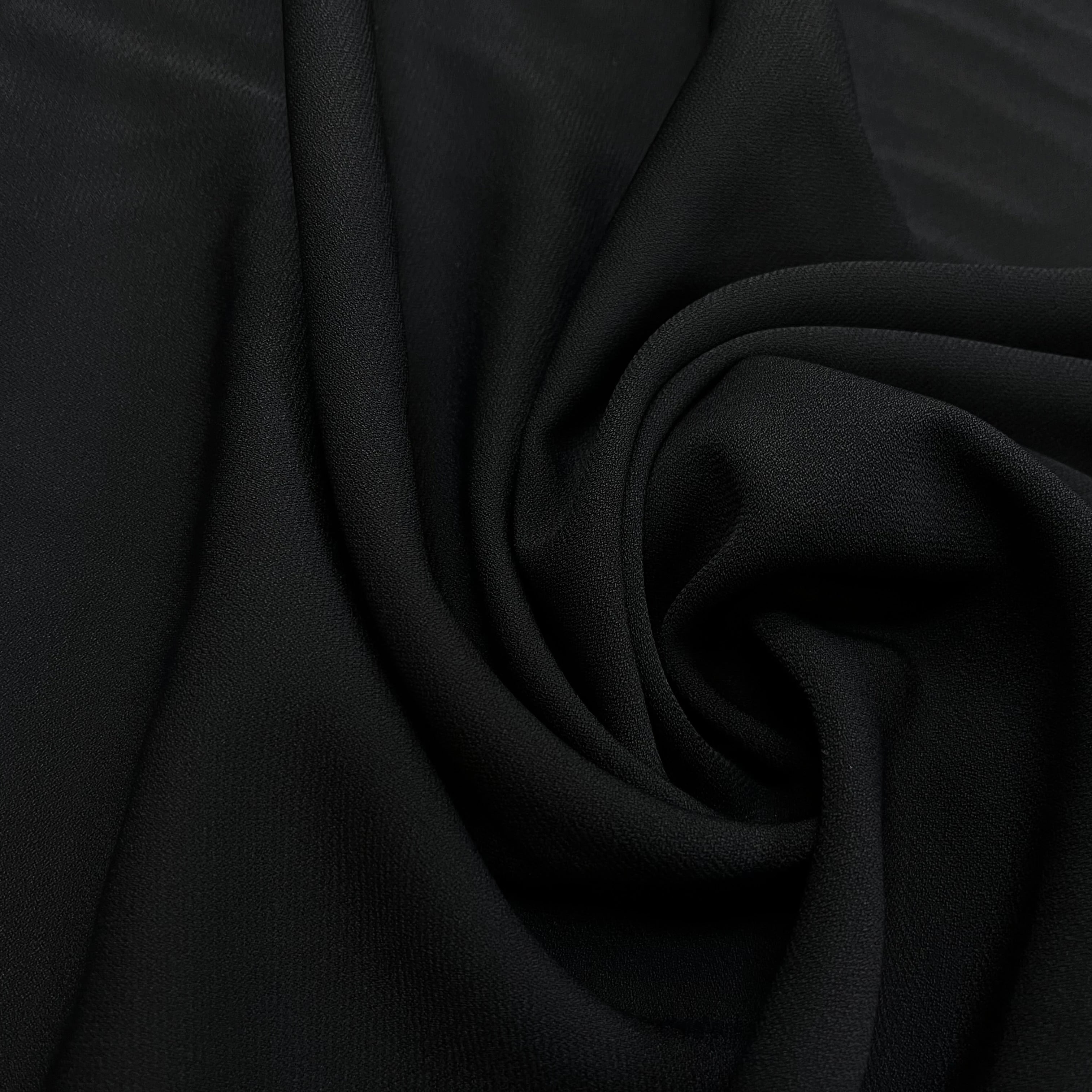 CREPE POLYESTER FLUIDE NOIR 140CM - My Little Coupon