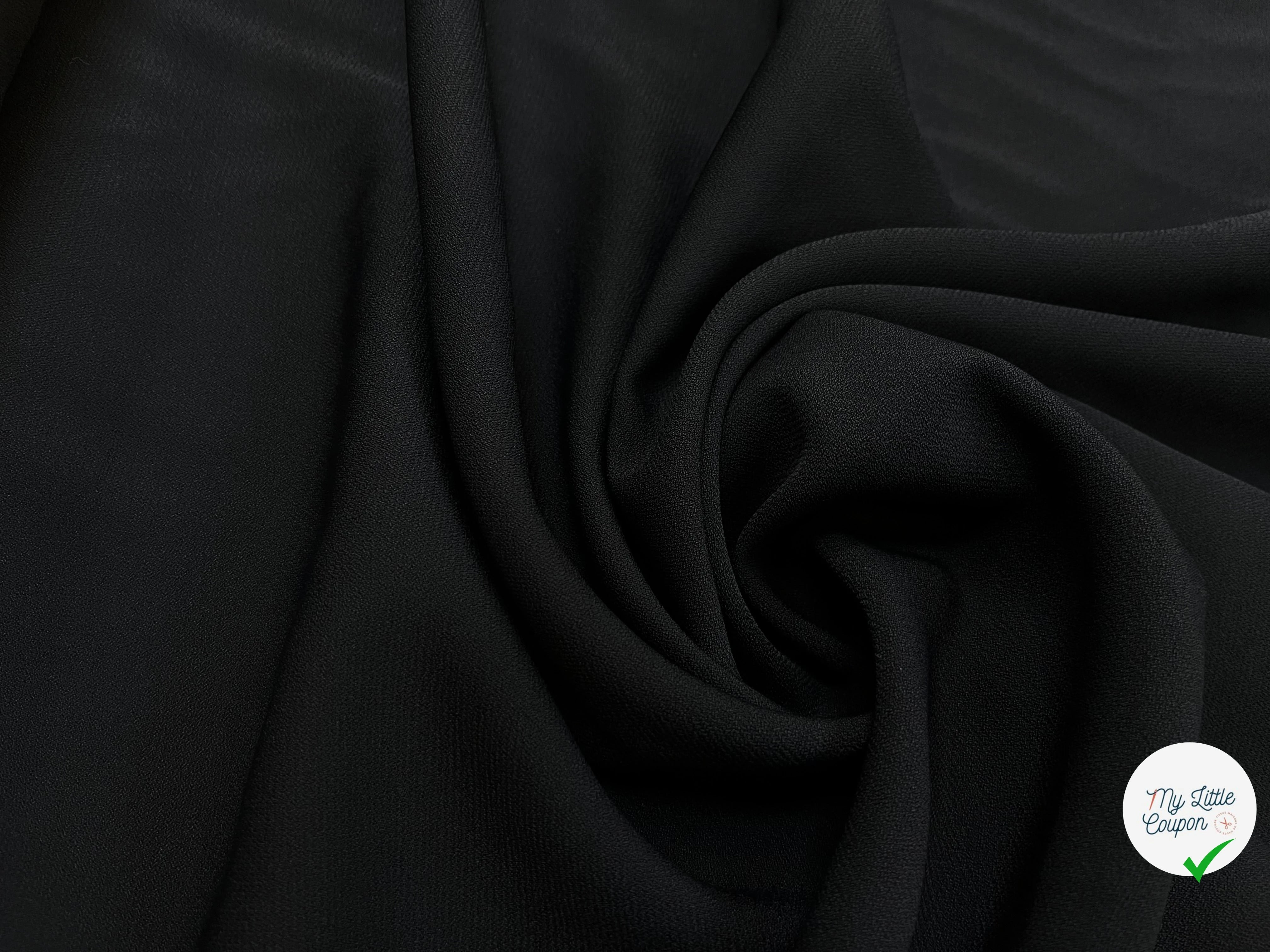 CREPE POLYESTER FLUIDE NOIR 140CM - My Little Coupon